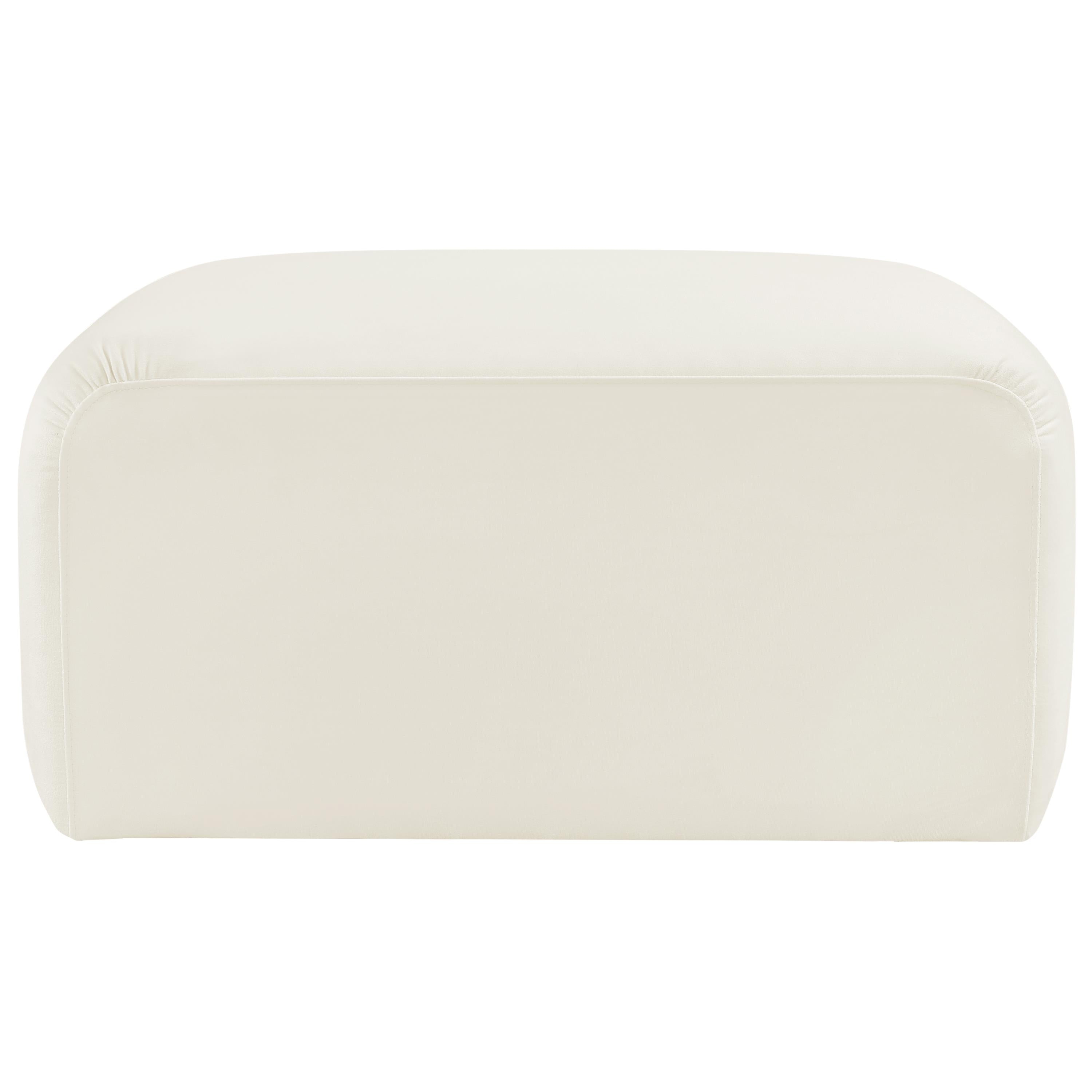 Meridian Arc Cream Velvet Ottoman