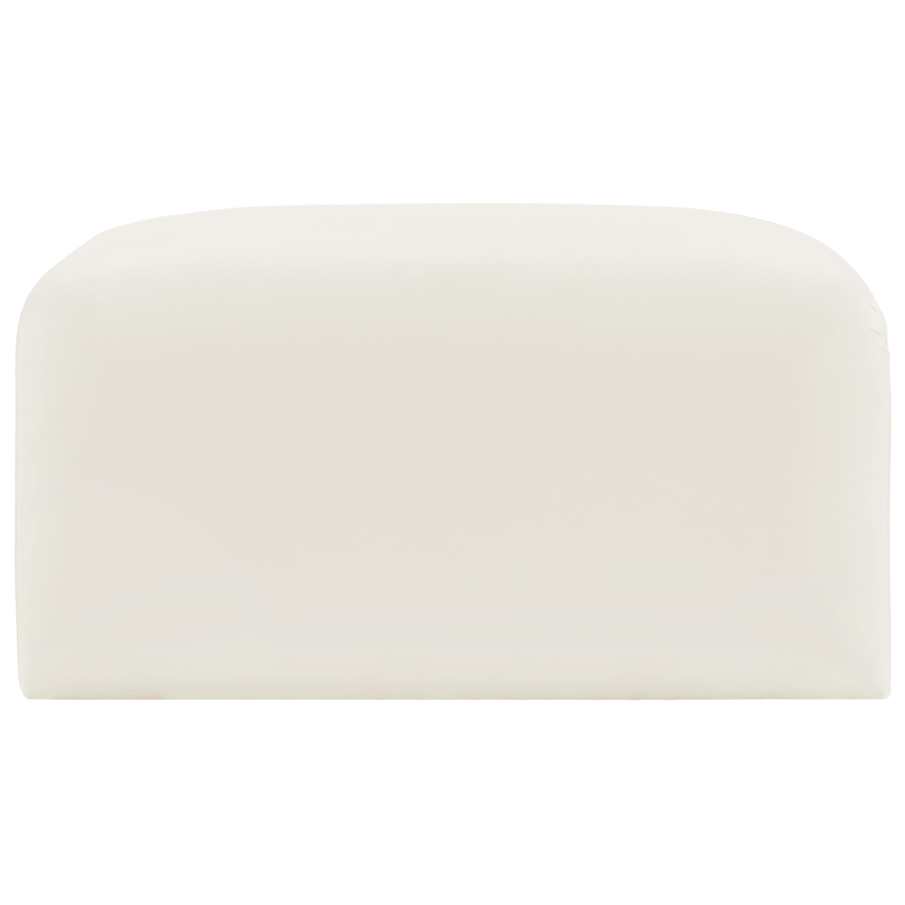 Meridian Arc Cream Velvet Ottoman