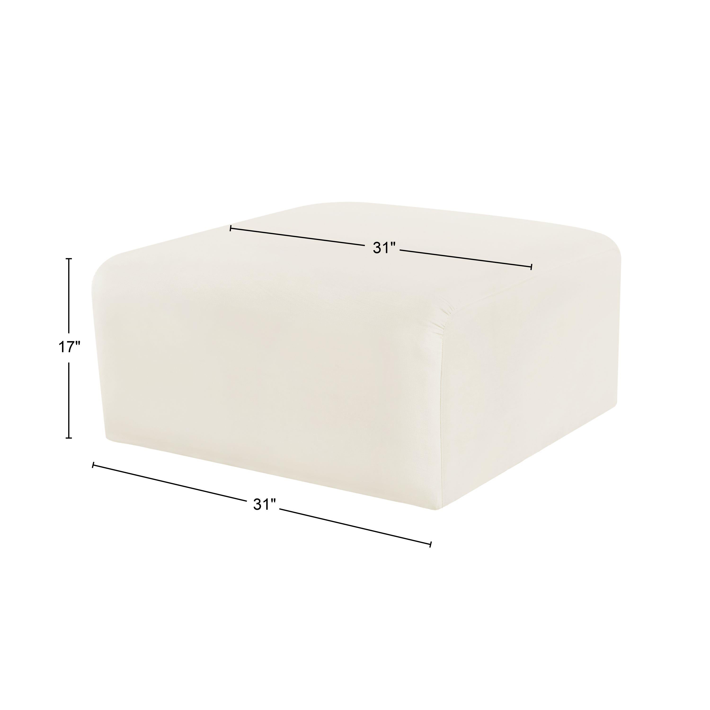Meridian Arc Cream Velvet Ottoman