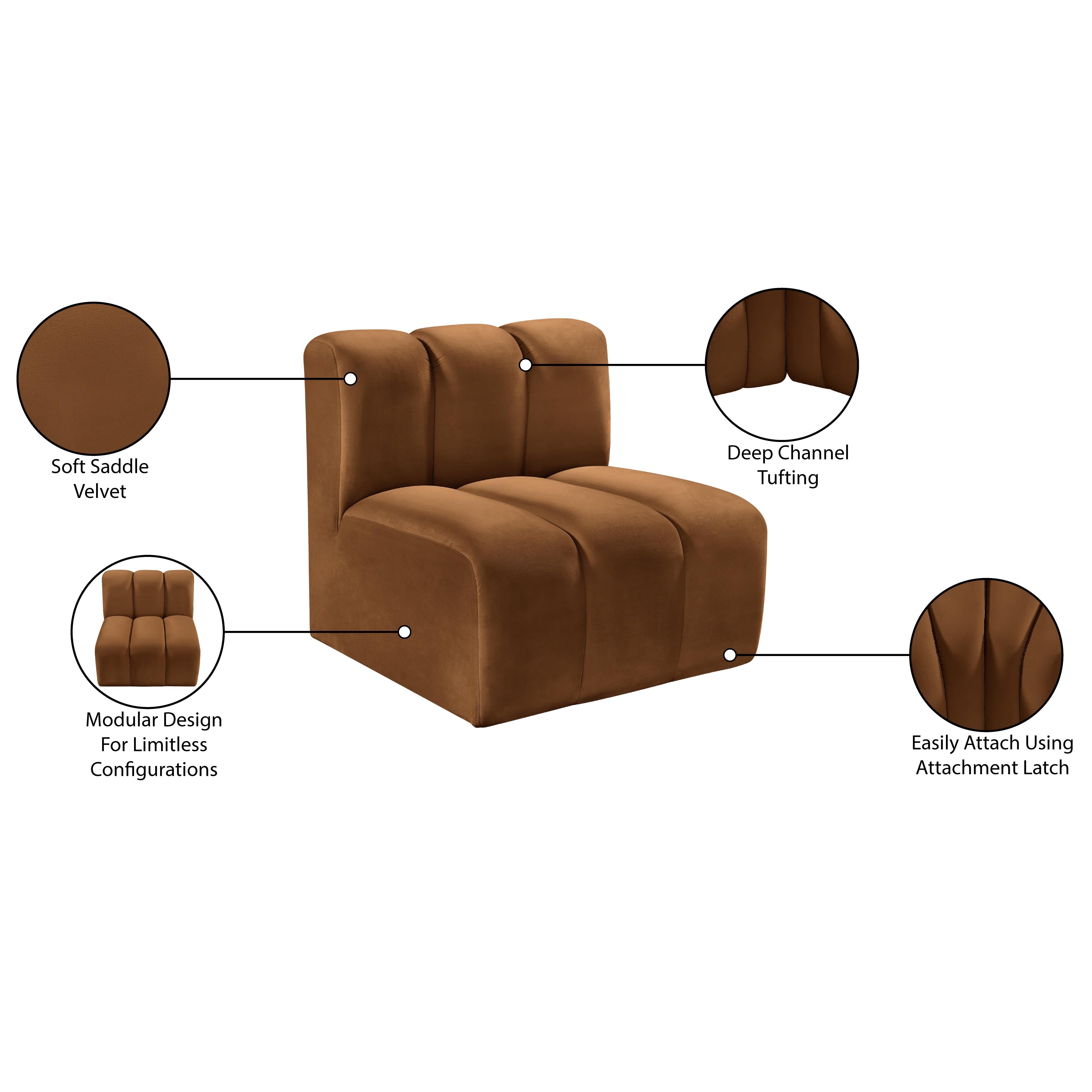 Meridian Arc Saddle Velvet Straight Chair