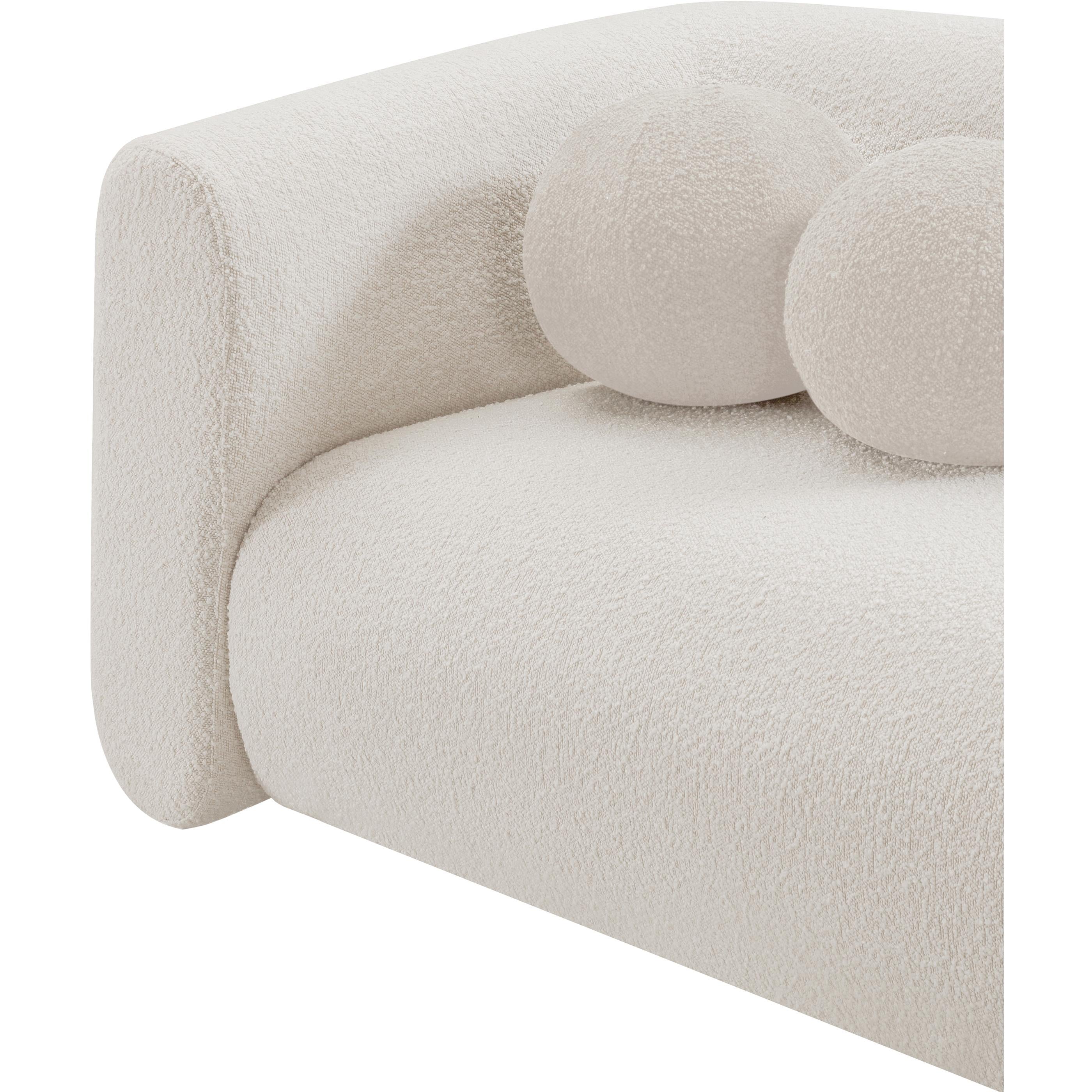 Meridian Abbington Cream Boucle Fabric Chair
