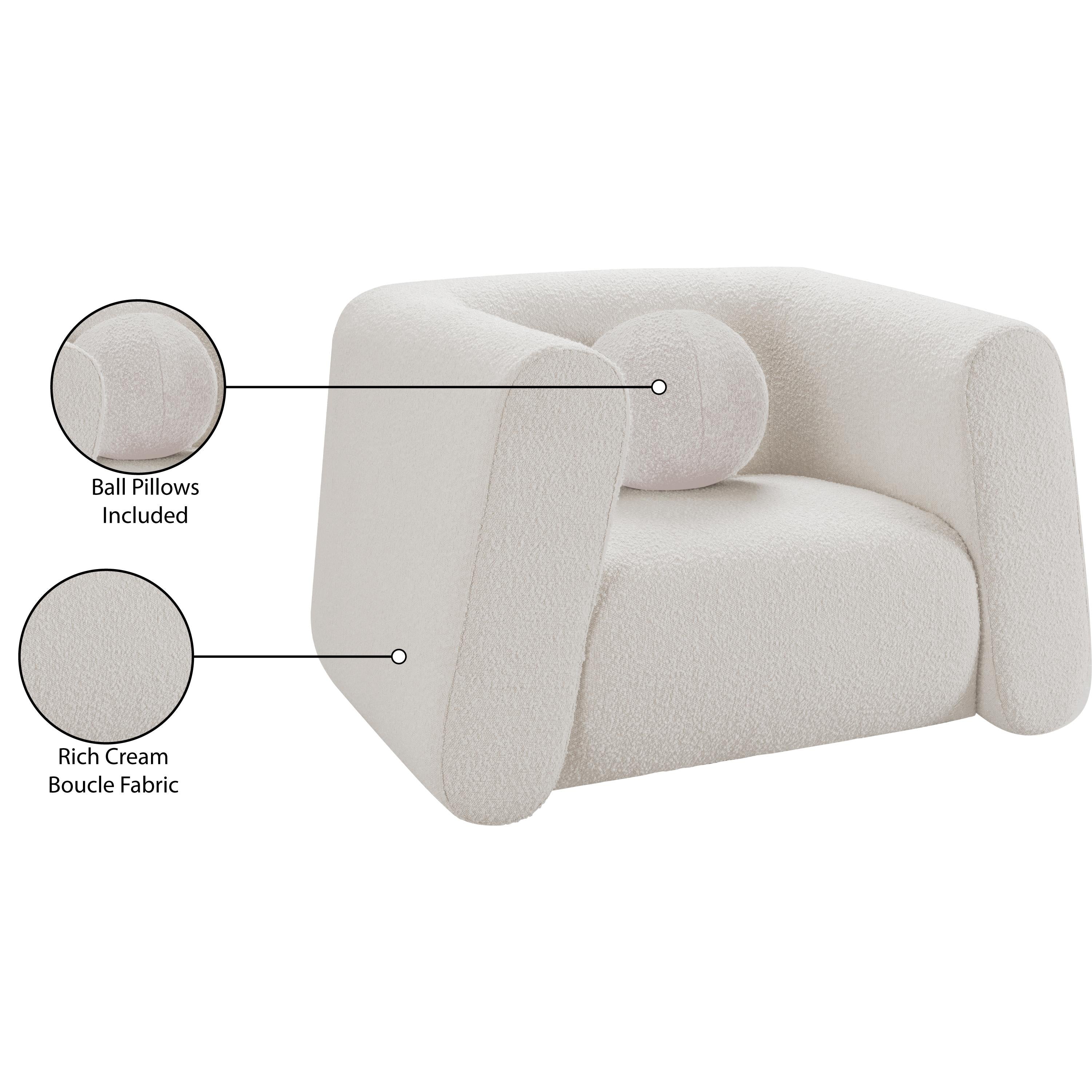 Meridian Abbington Cream Boucle Fabric Chair