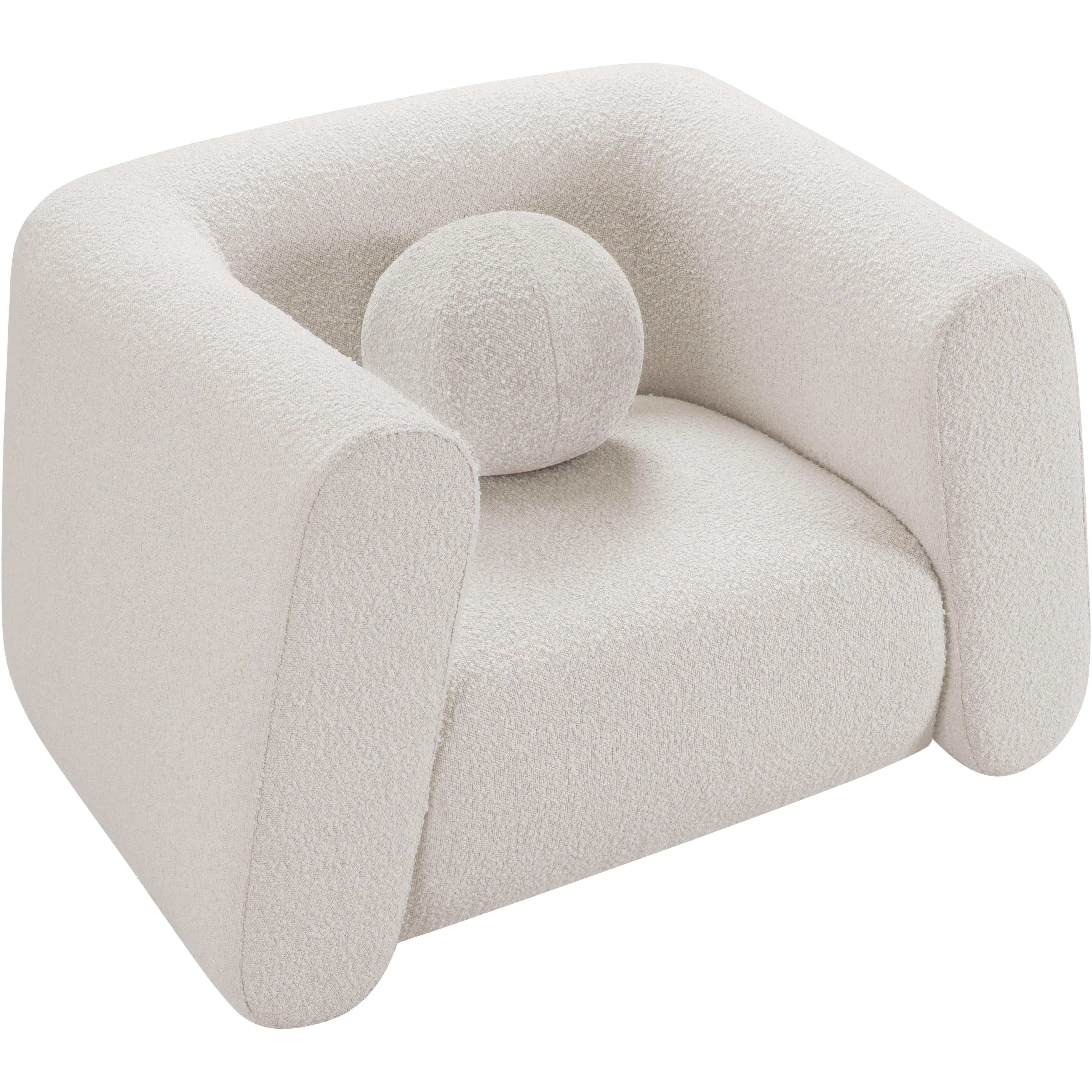Meridian Abbington Cream Boucle Fabric Chair