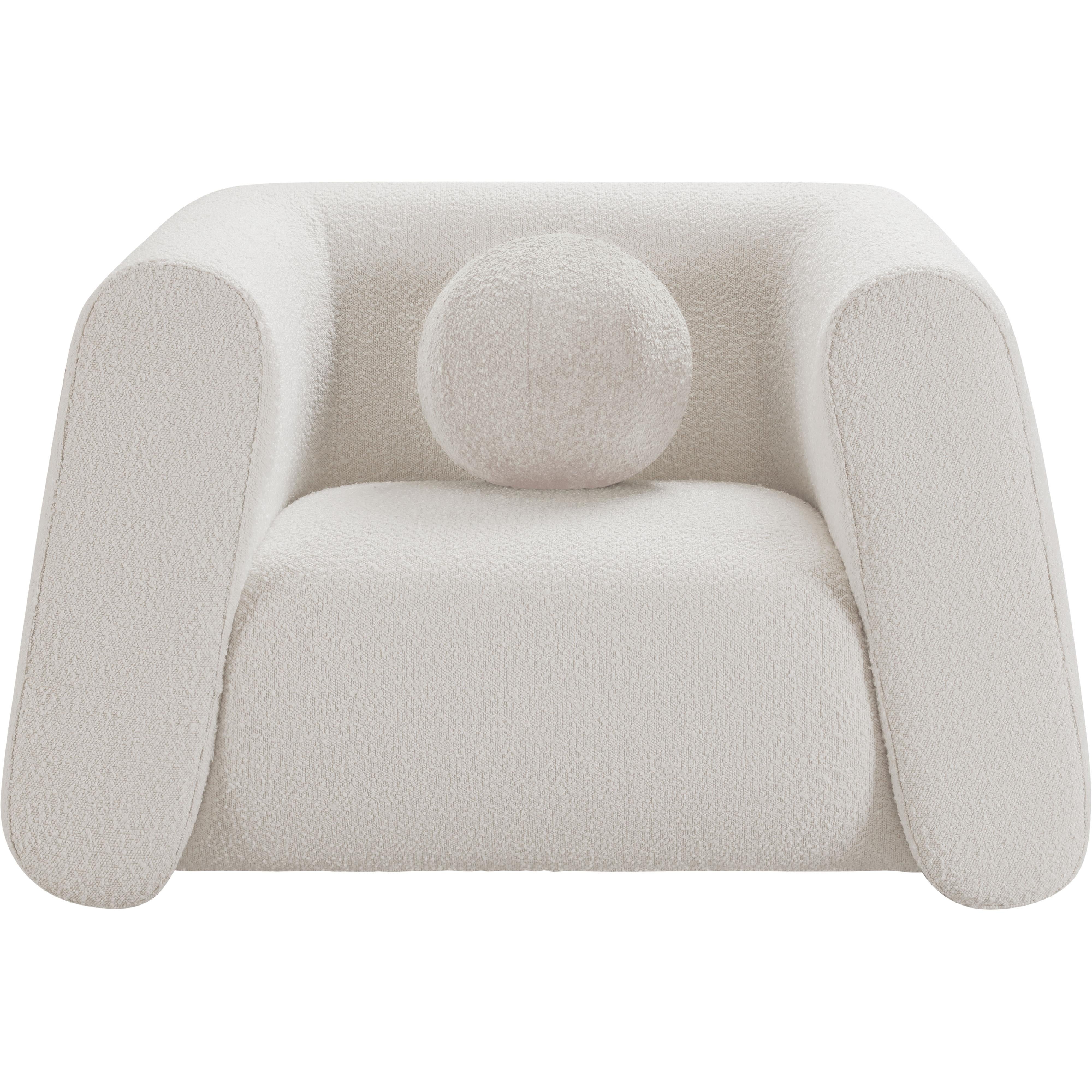 Meridian Abbington Cream Boucle Fabric Chair