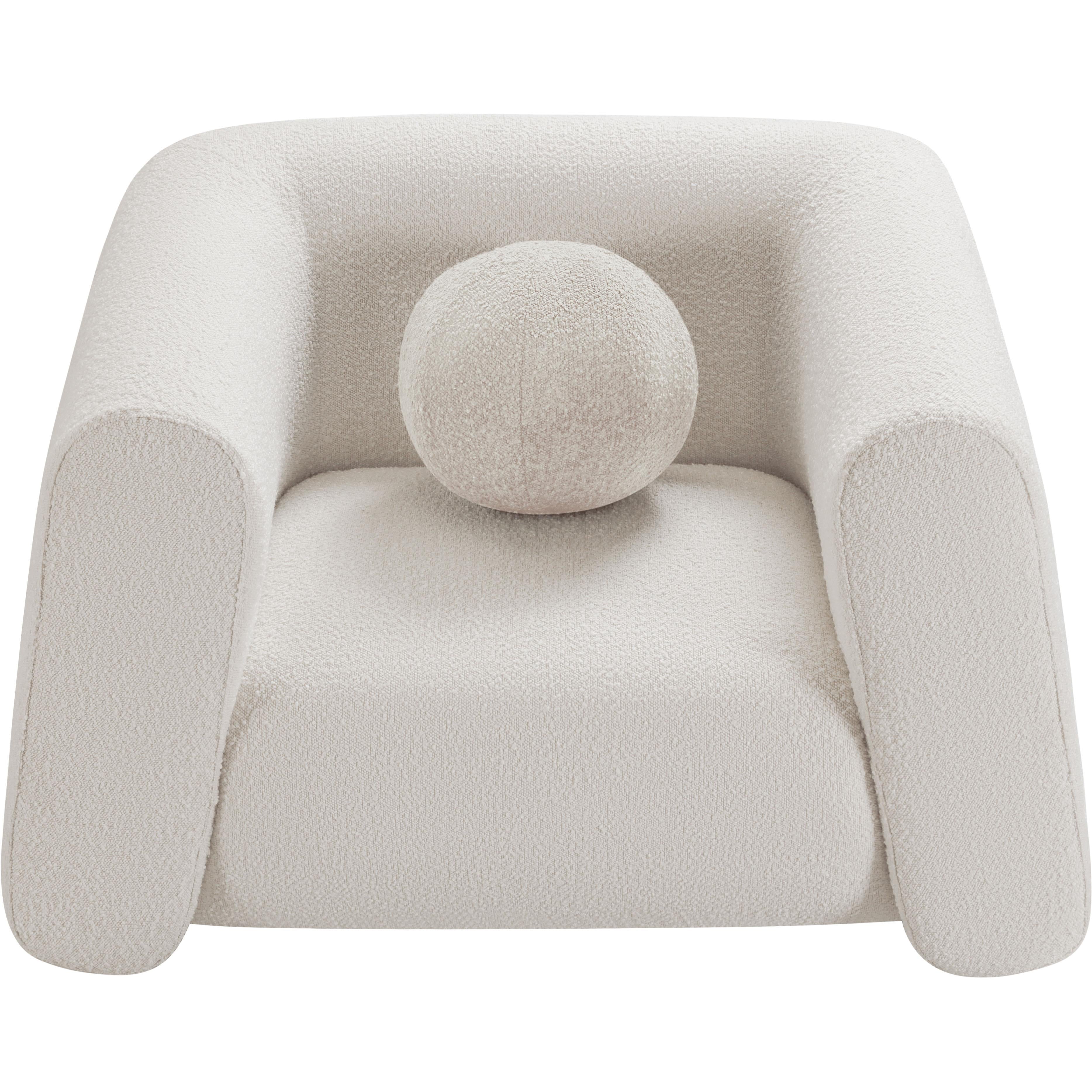 Meridian Abbington Cream Boucle Fabric Chair