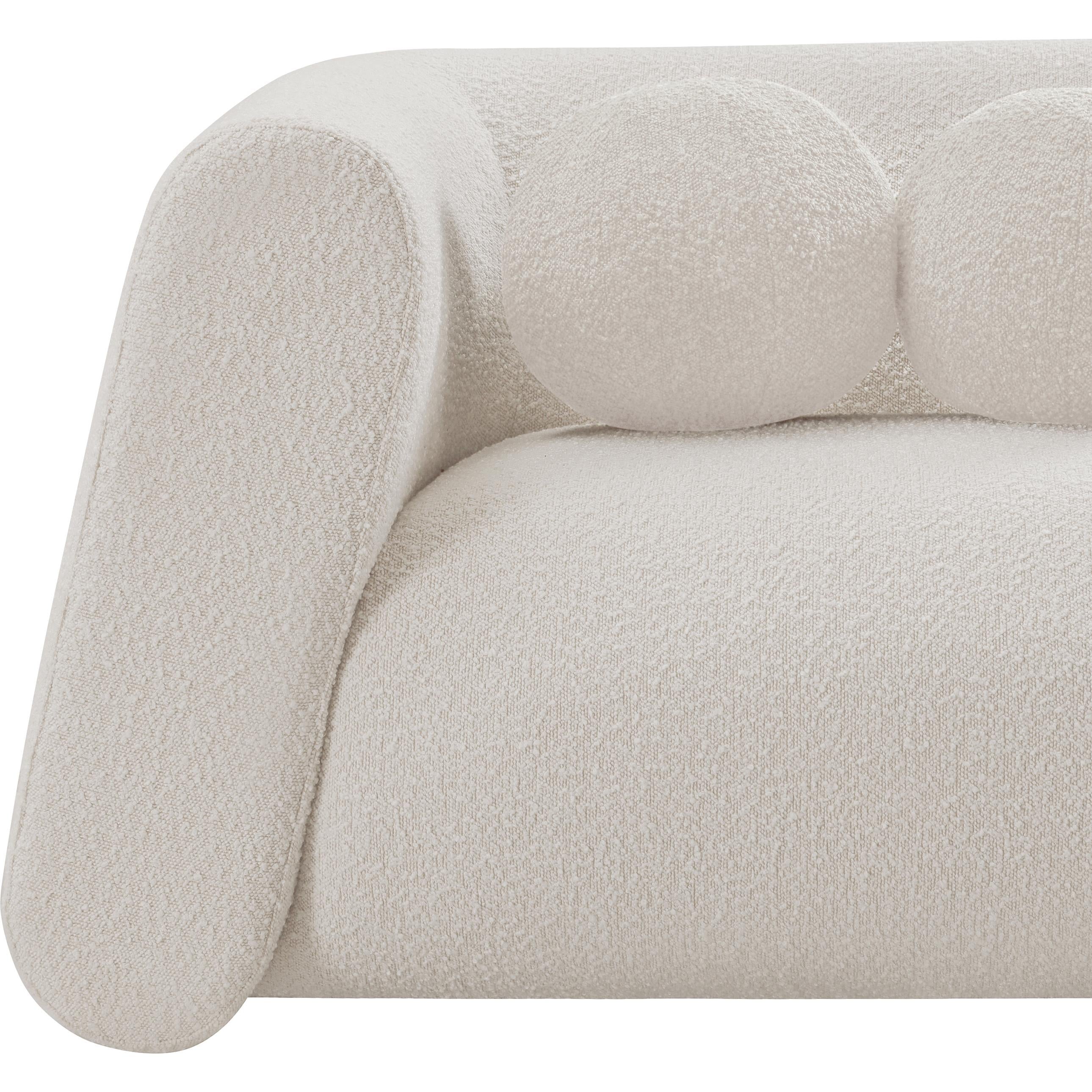 Meridian Abbington Cream Boucle Fabric Chair