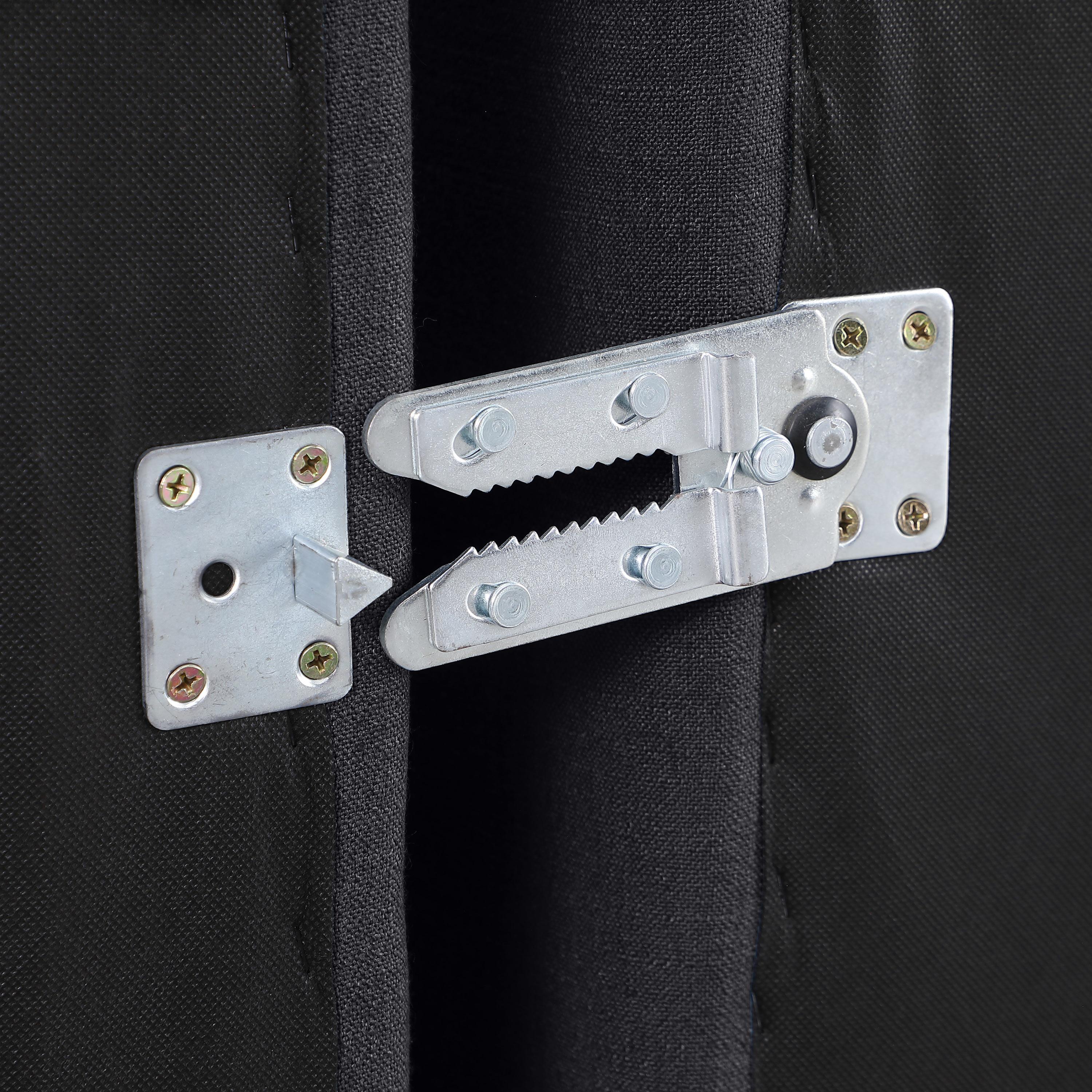 Meridian Indulge Black Linen Textured Fabric Ottoman