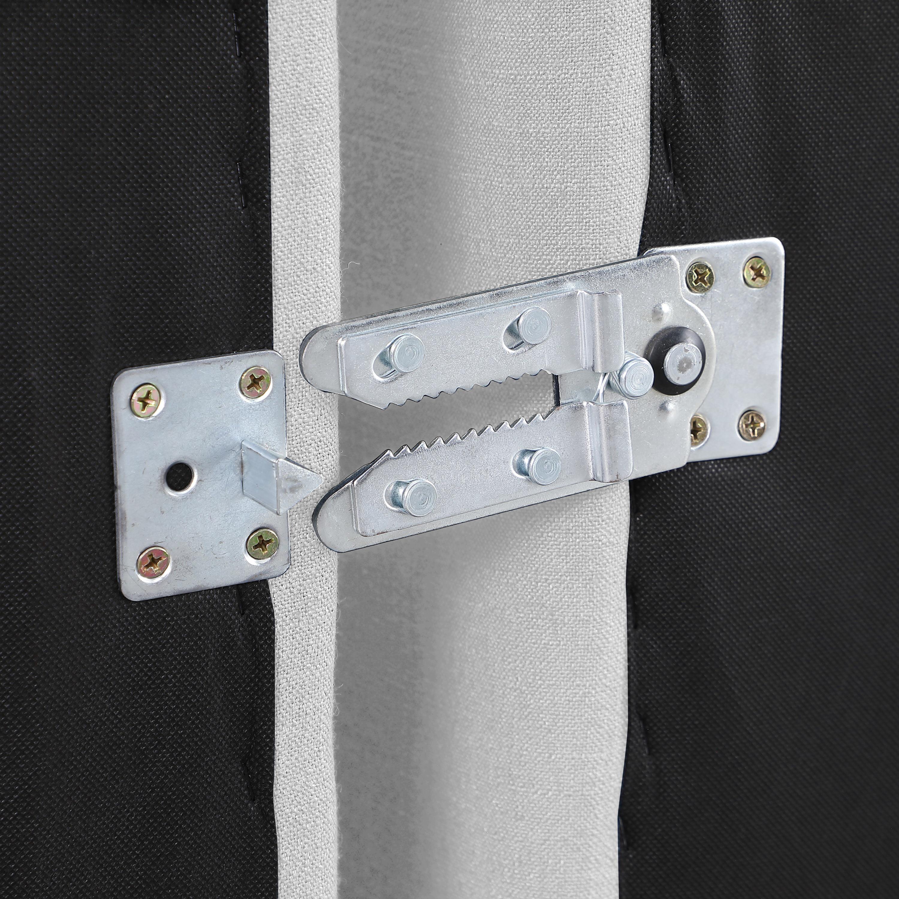 Meridian Indulge White Linen Textured Fabric Ottoman