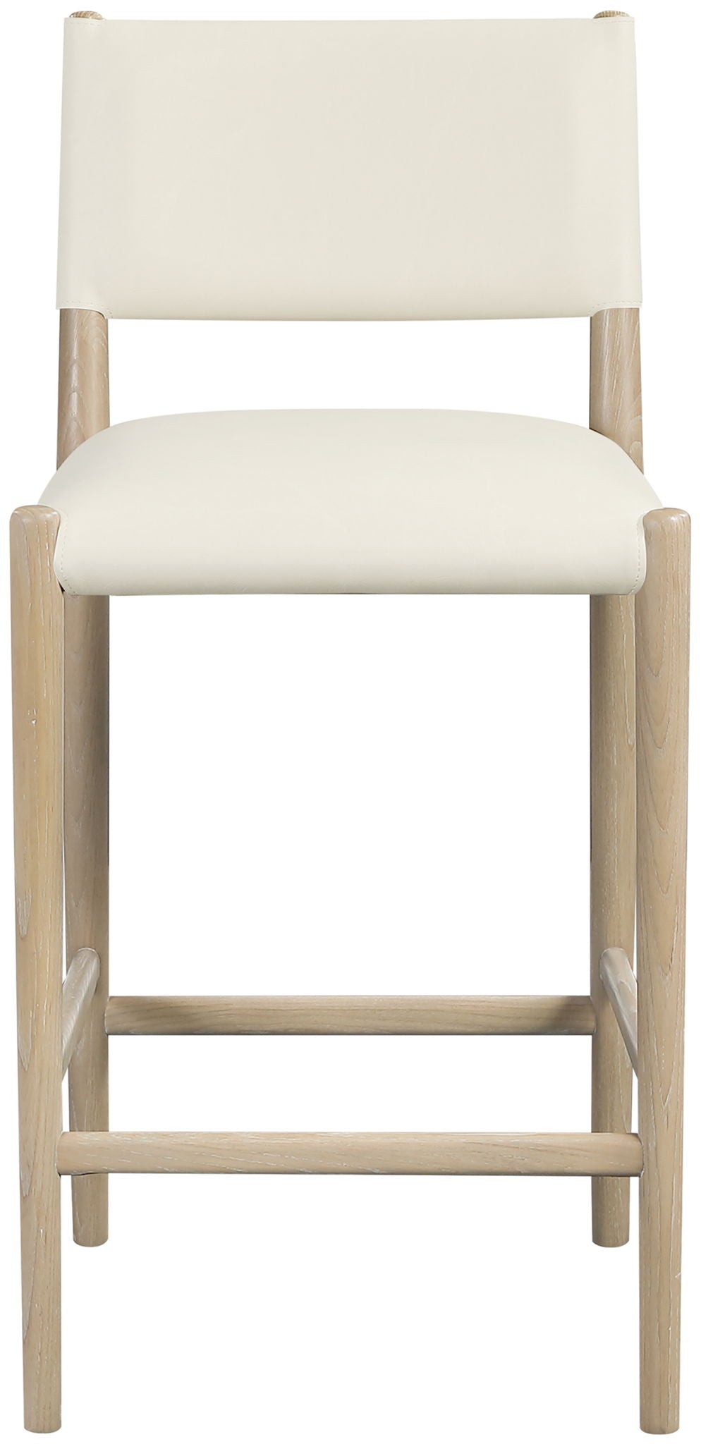 Andie Vegan Leather Counter Stool with Natural Base