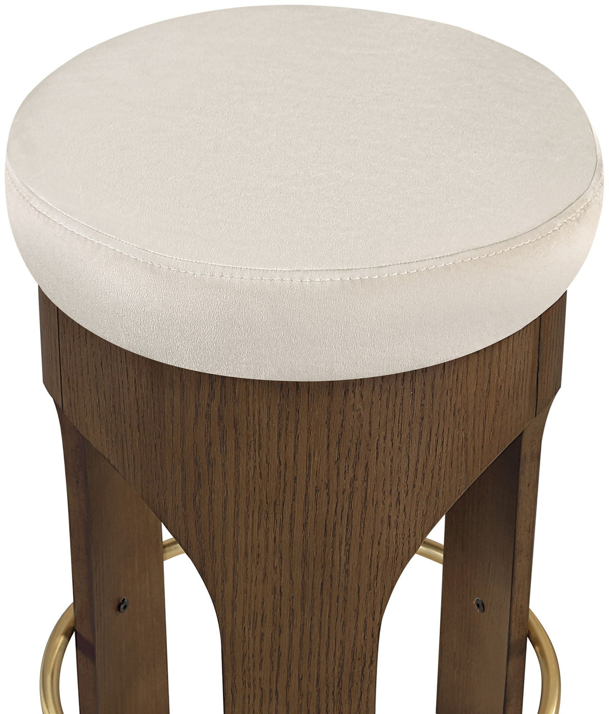 Bocceli Velvet Counter Stool with Brown Base