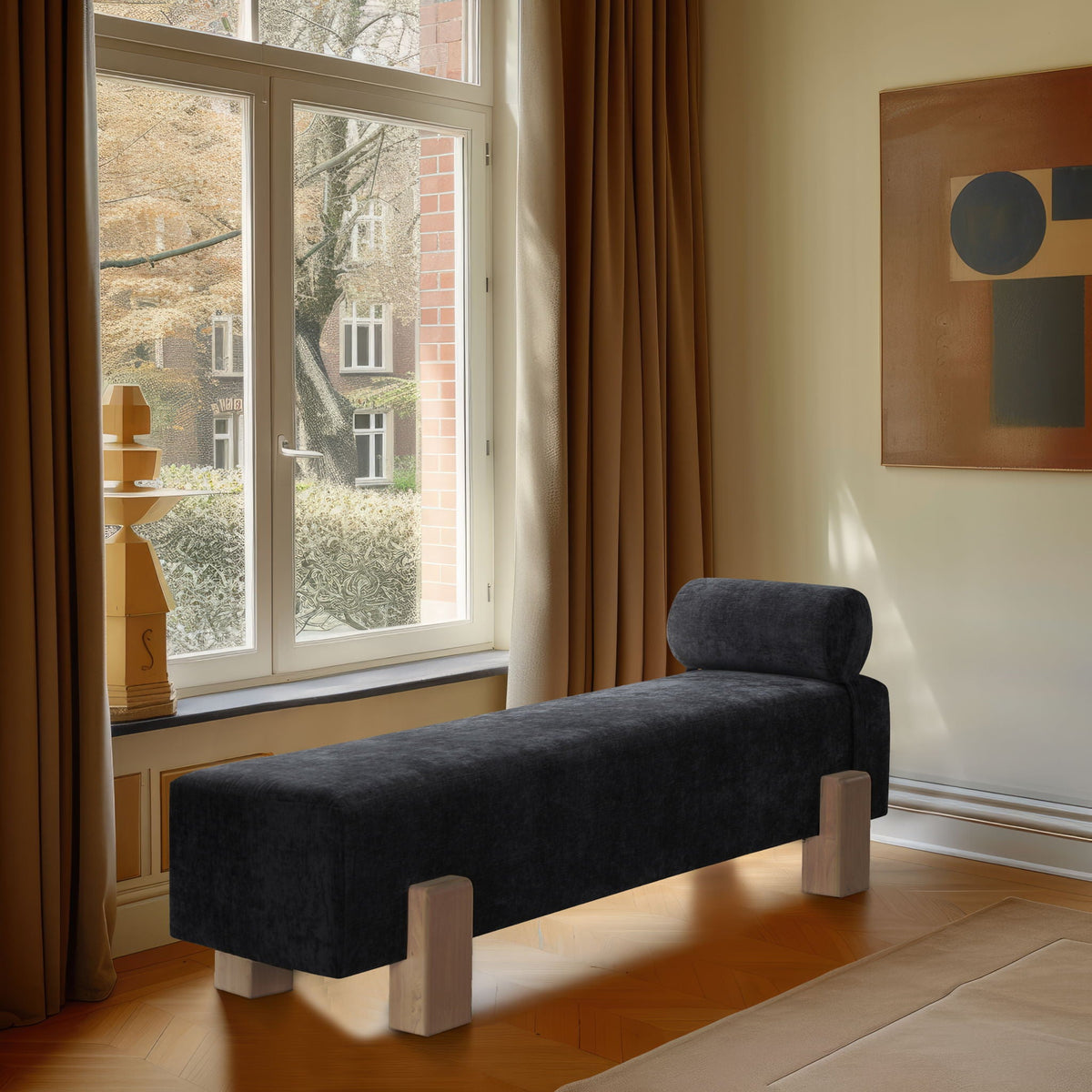 Edison - Bench with Light Brown Base