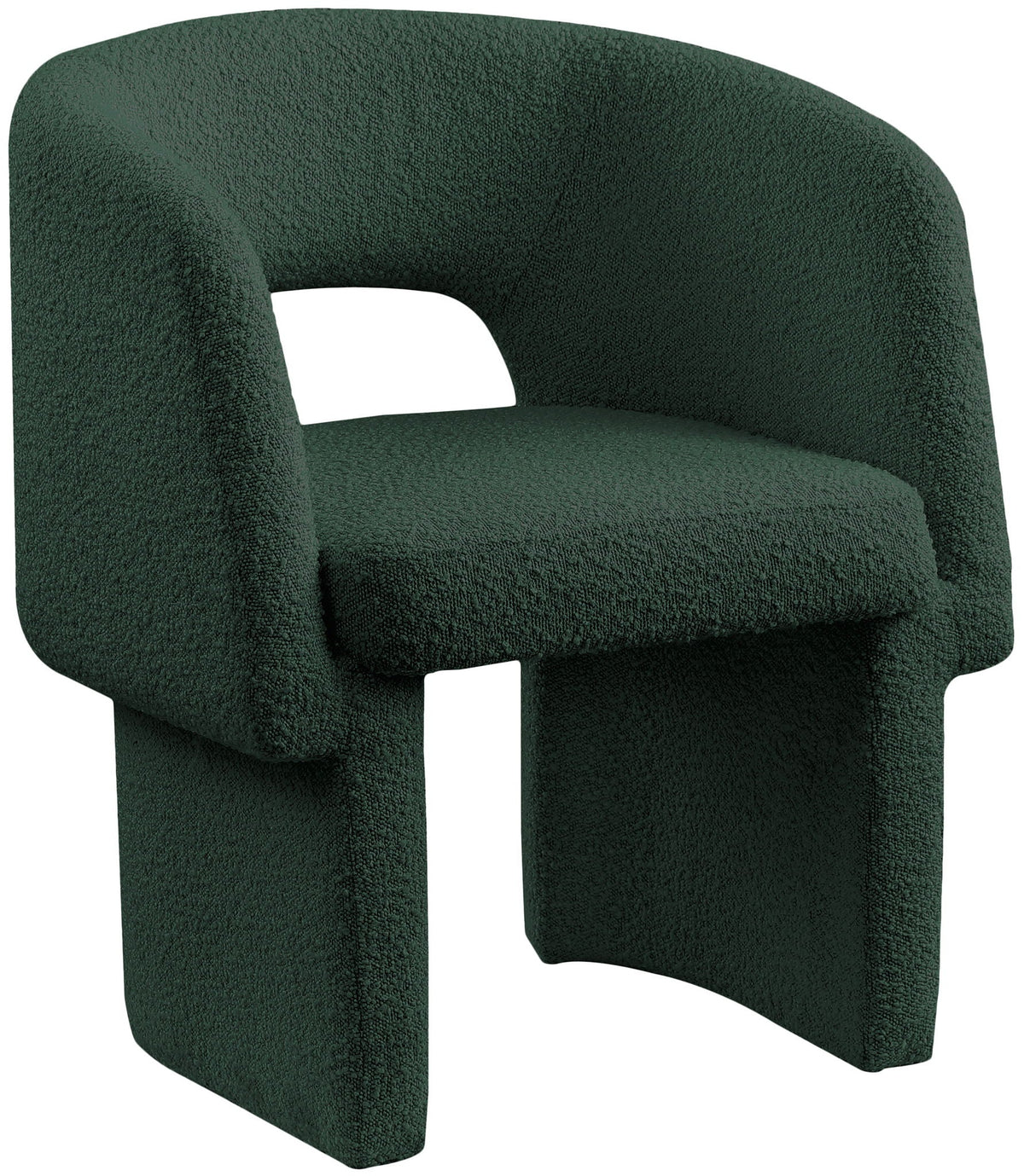 Emmet - Dining Chair / Accent Chair — Chenille or Boucle - Green Boucle