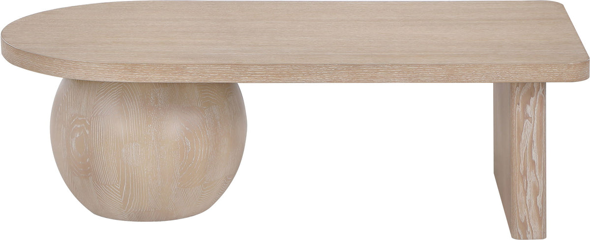 Solum Ash Wood & Oak Veneer Coffee Table — Brown or Natural
