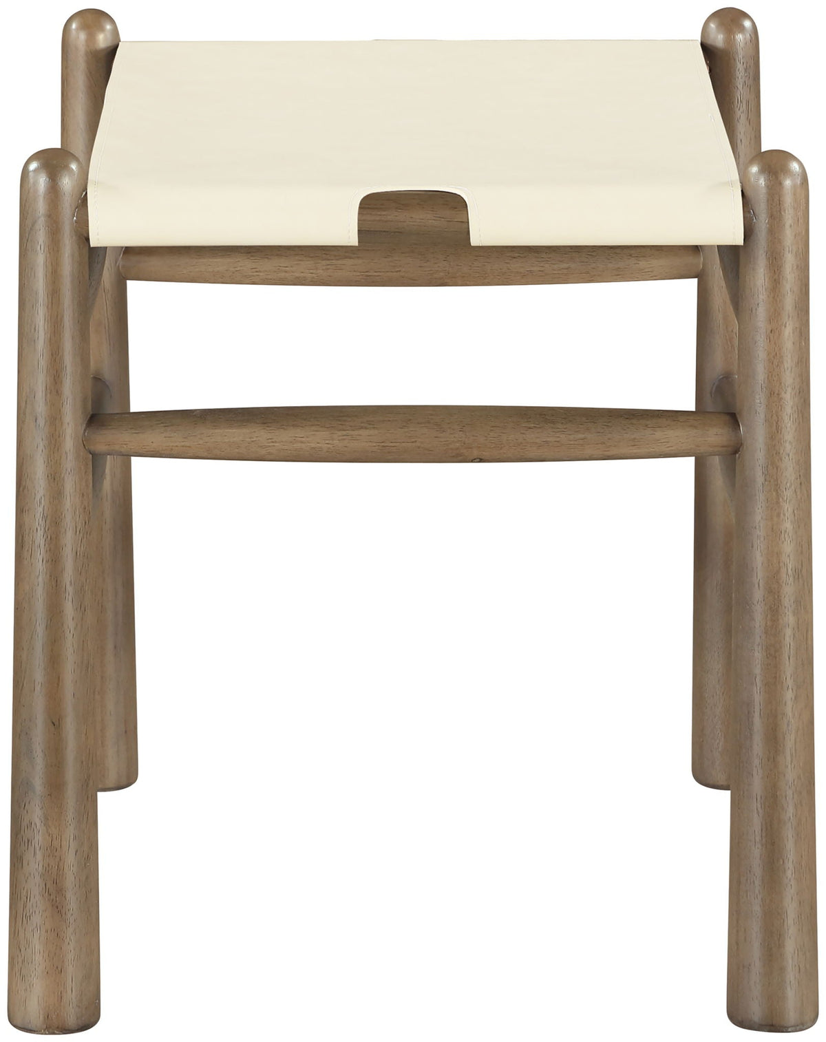 Santos - Faux Leather Upholstered Bench with Walnut Frame