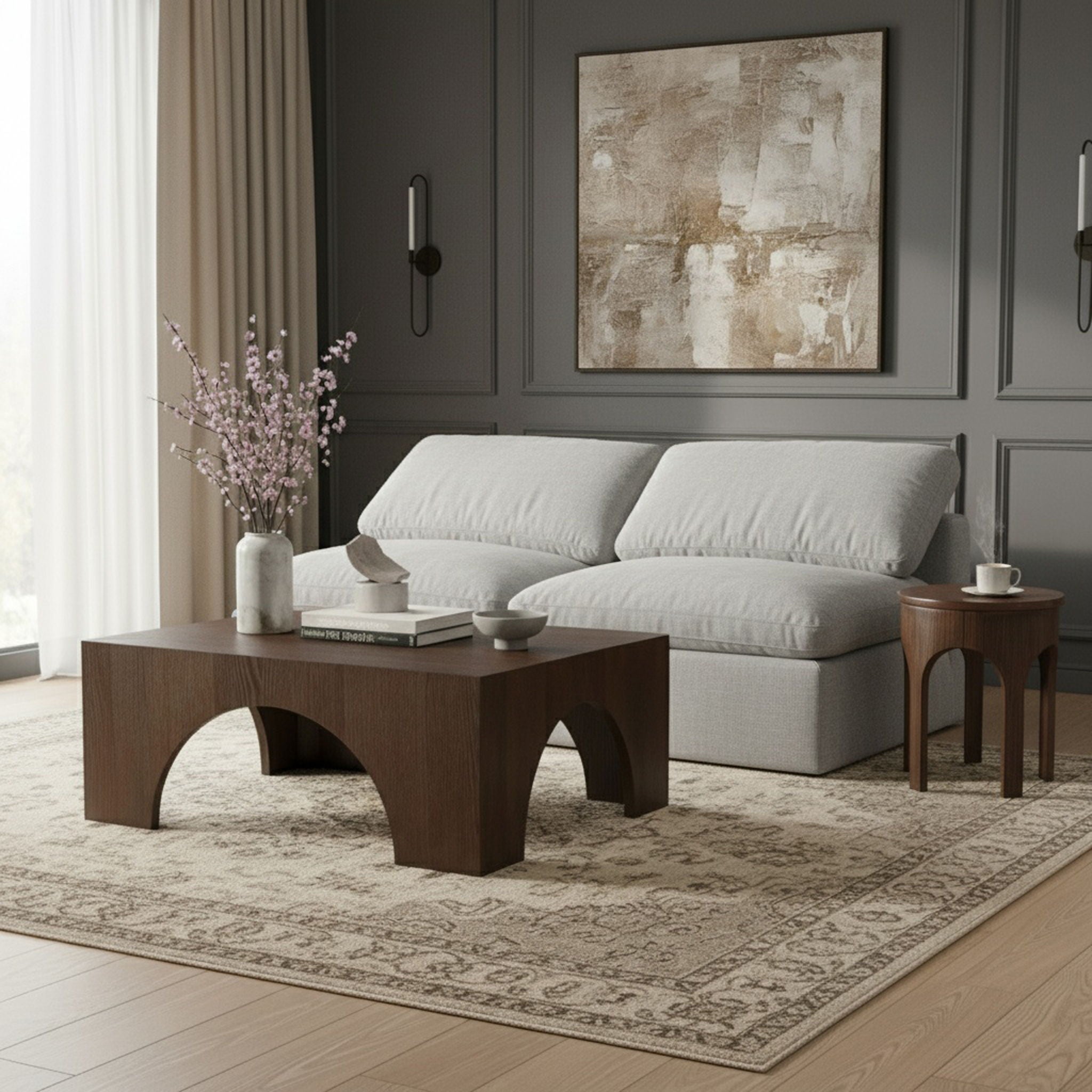 Indulge - Linen 2 Seat Modular Armless Sofa