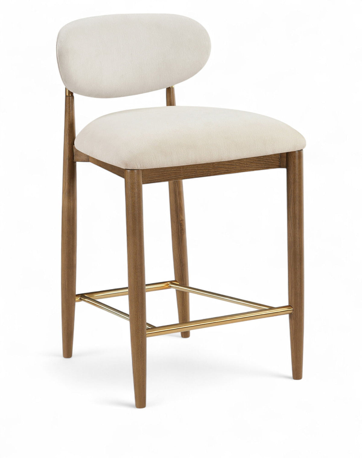 Riccio Fabric Counter Stool with Walnut Frame