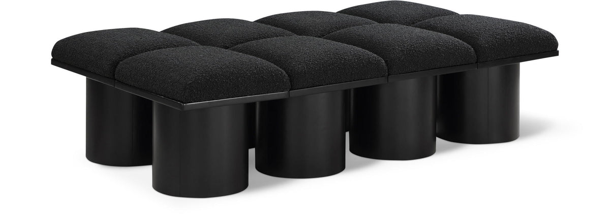 Pavilion Modular Bench 8-Piece Bench, 62"W x 36"D — Black / Black Base