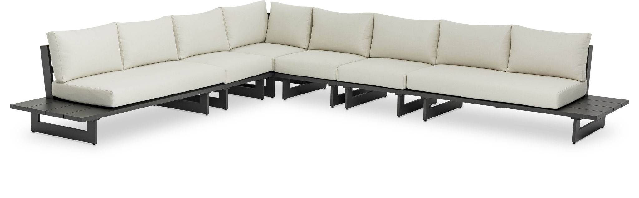 Maldives - 6 Piece Water Resistant Outdoor Patio Modular Sectional With Gray Base