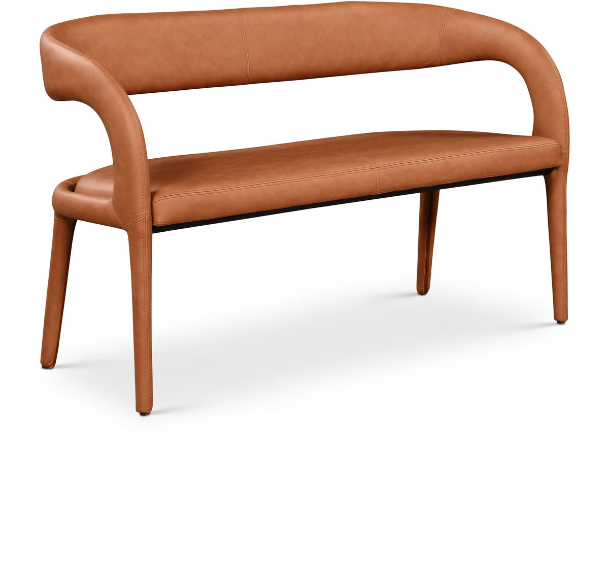Sylvester Vegan Leather Bench — Black or Brown - Cognac
