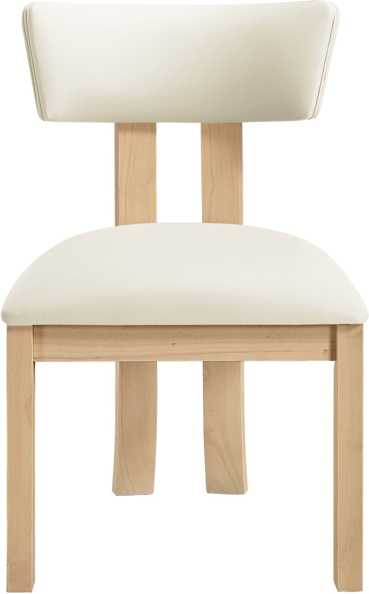 Lavrin Vegan Leather Dining Side Chair (Set of 2) with Natural Base