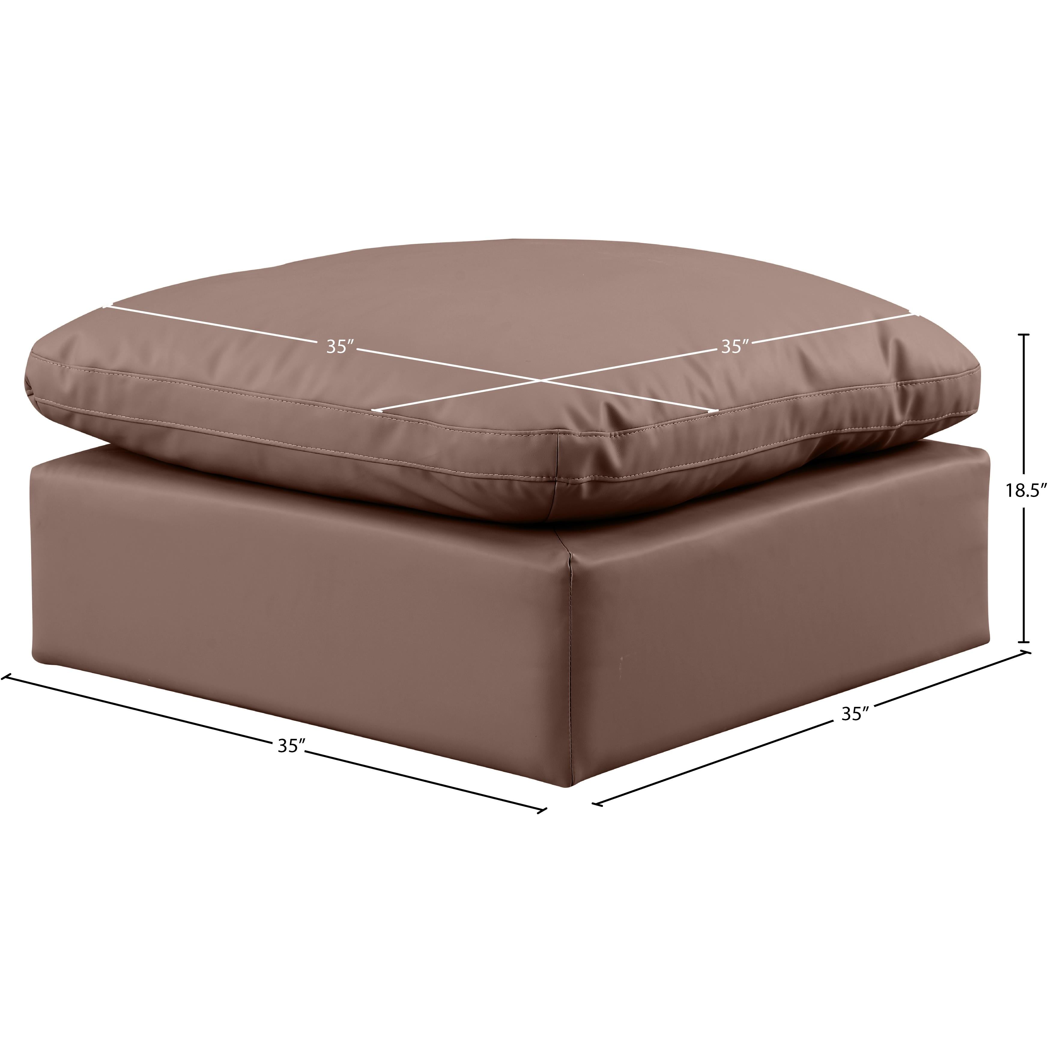 Meridian Indulge Brown Vegan Leather Ottoman