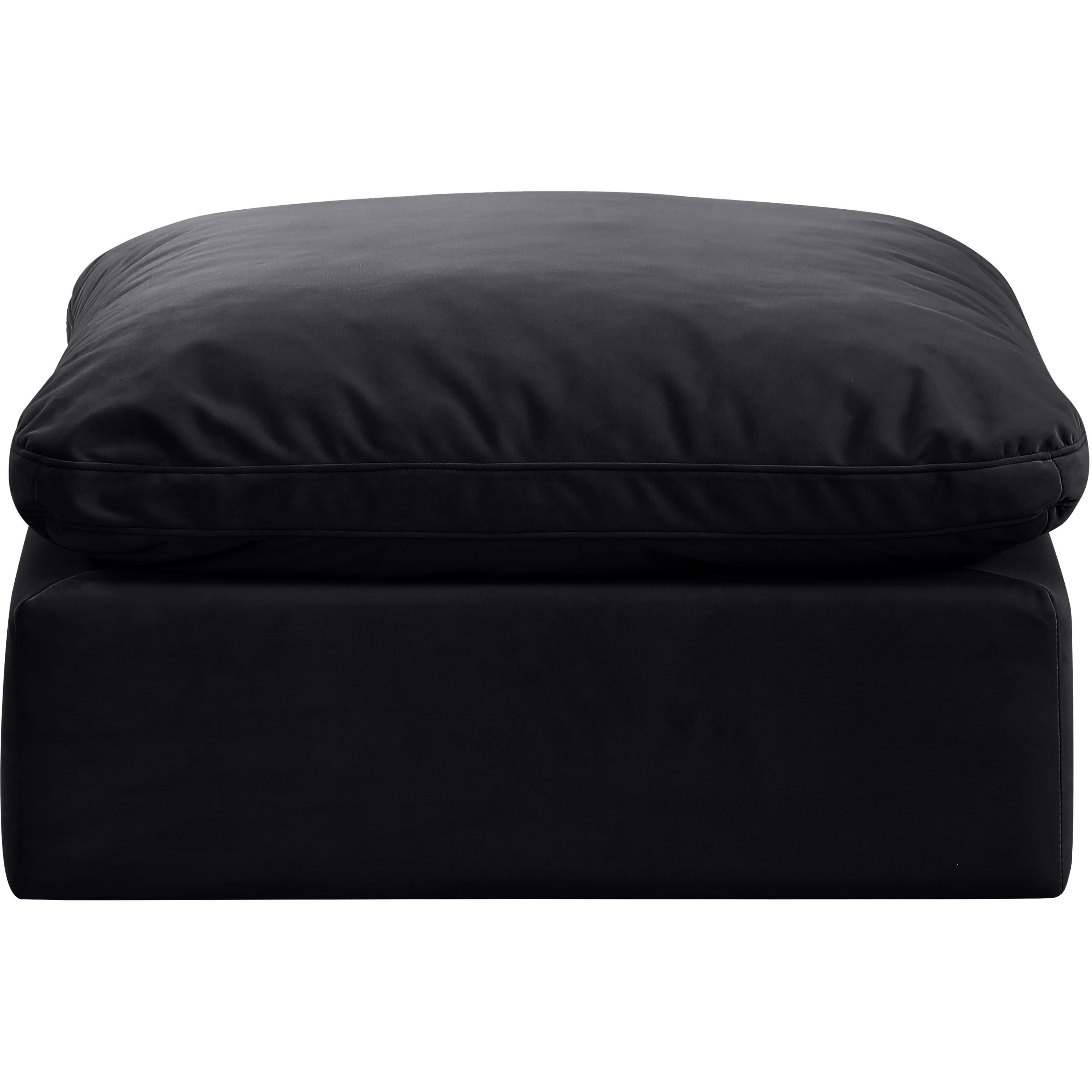 Meridian Indulge Black Velvet Ottoman