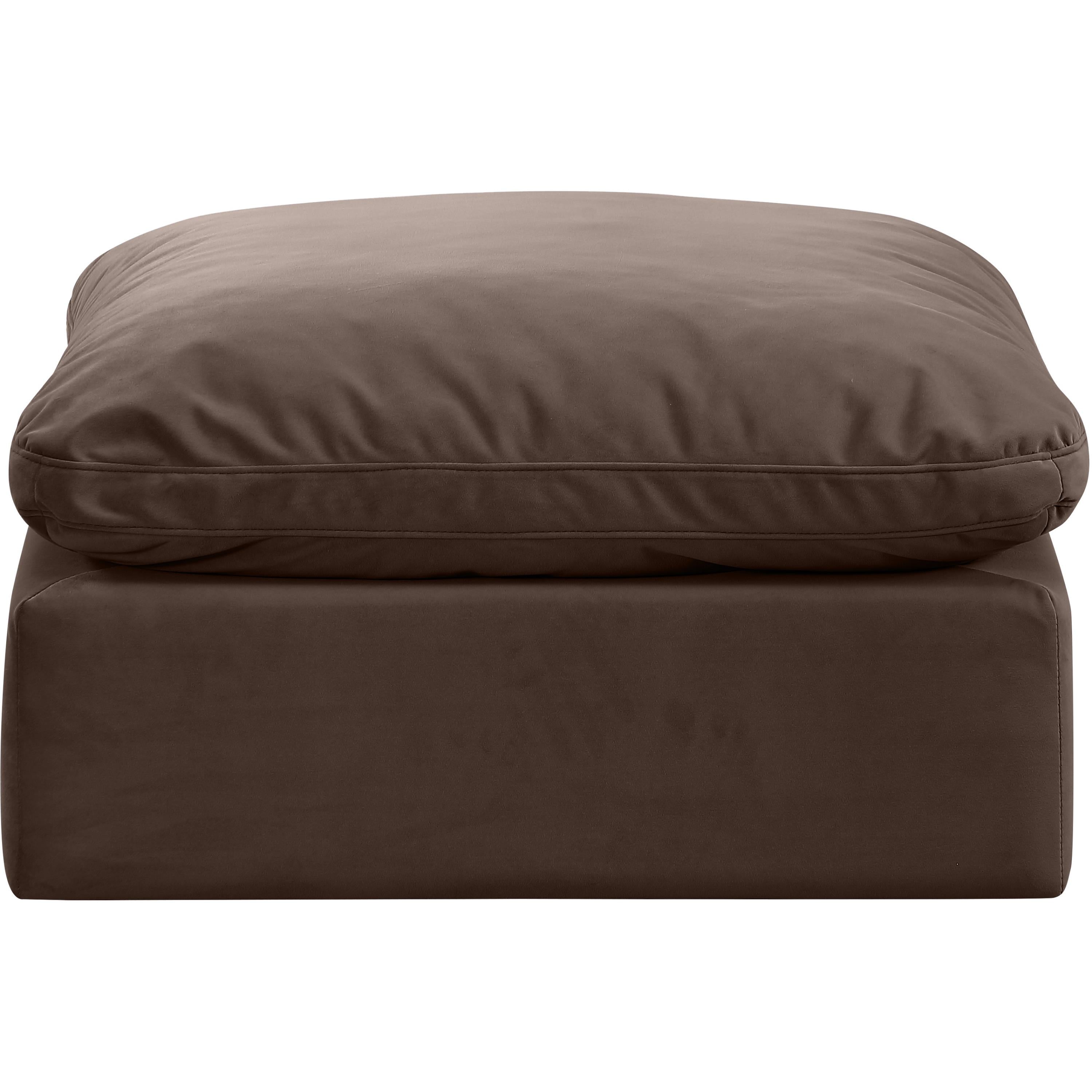 Meridian Indulge Brown Velvet Ottoman