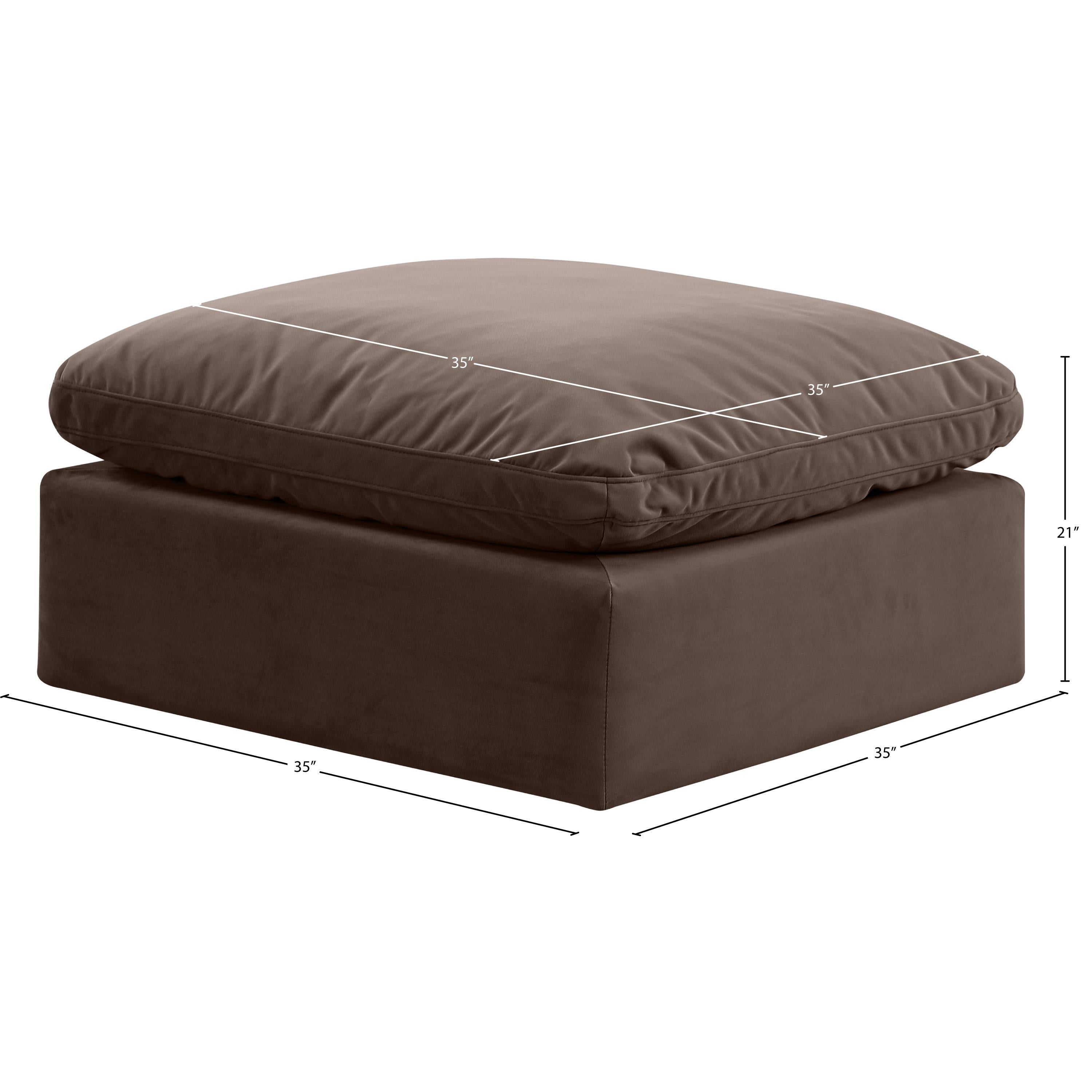 Meridian Indulge Brown Velvet Ottoman