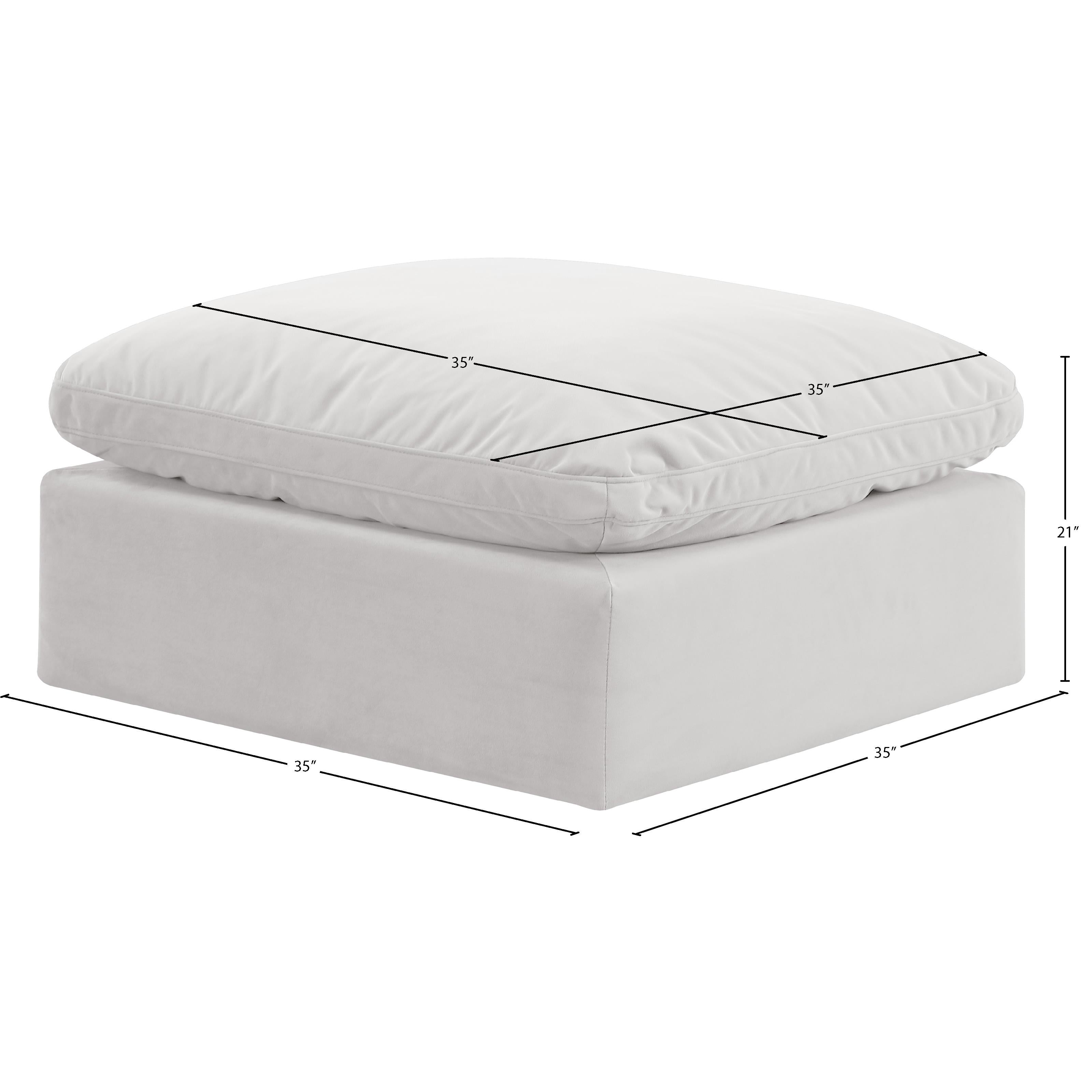 Meridian Indulge Cream Velvet Ottoman