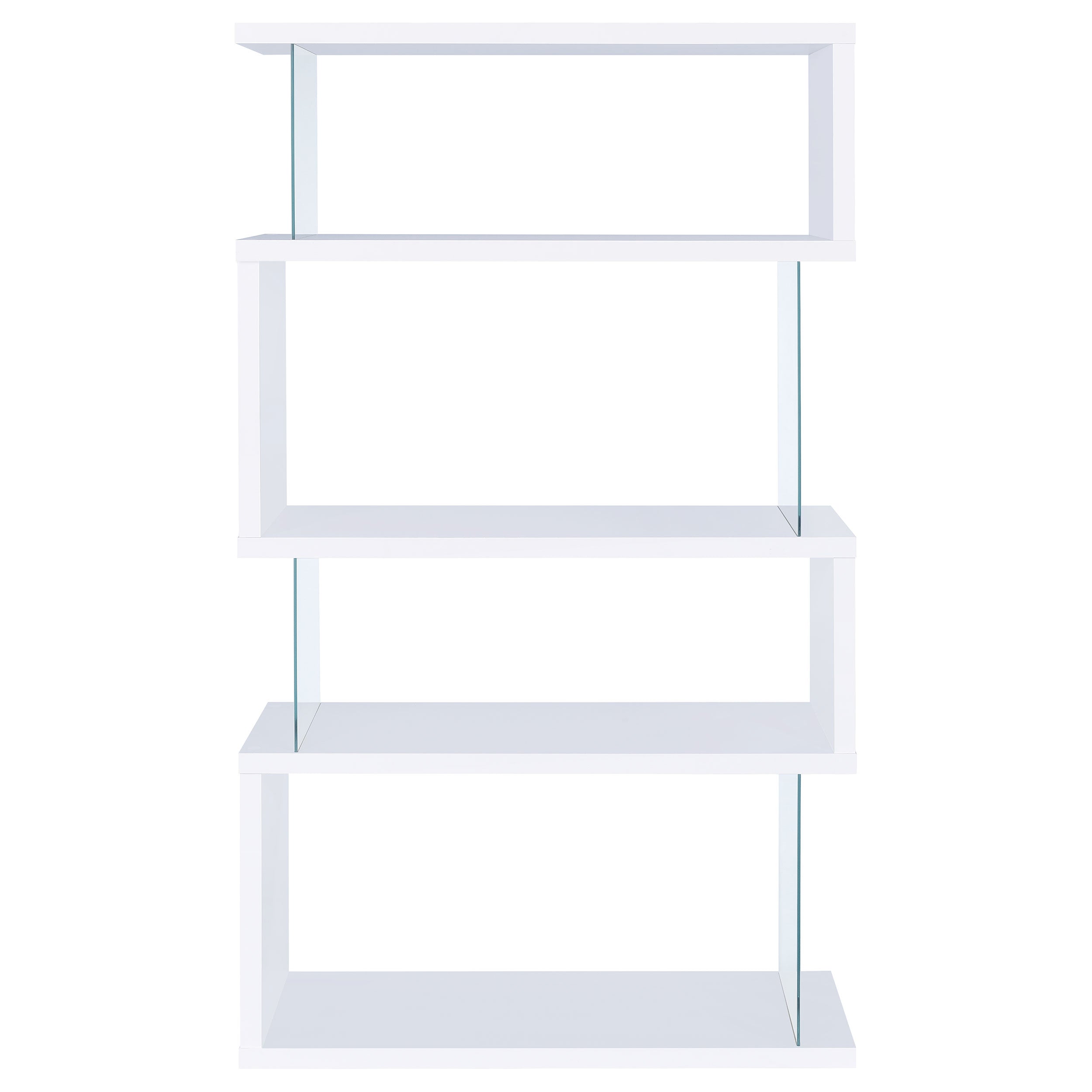 Emelle 63-inch 4-shelf Glass Panel Bookshelf