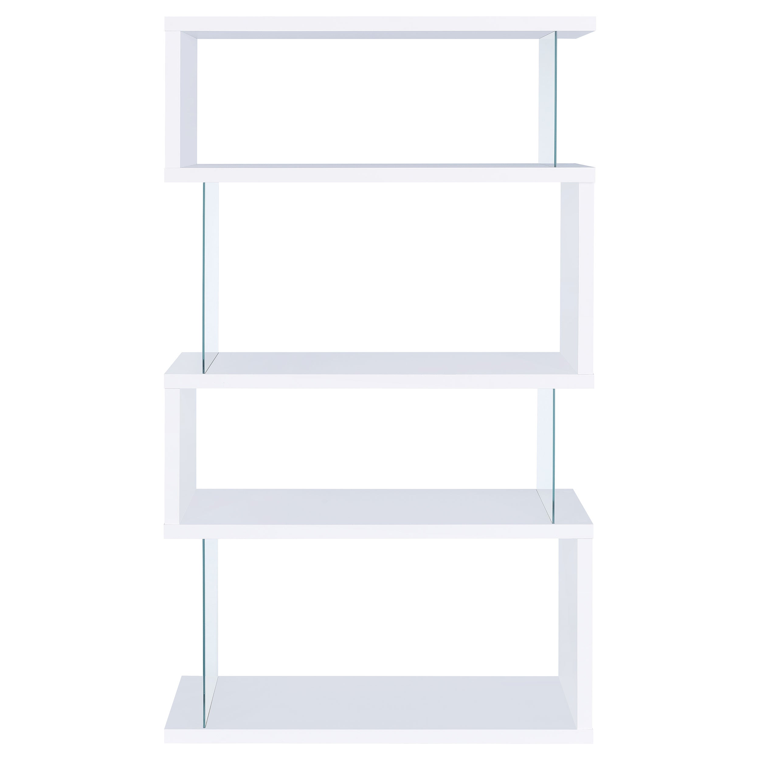 Emelle 63-inch 4-shelf Glass Panel Bookshelf