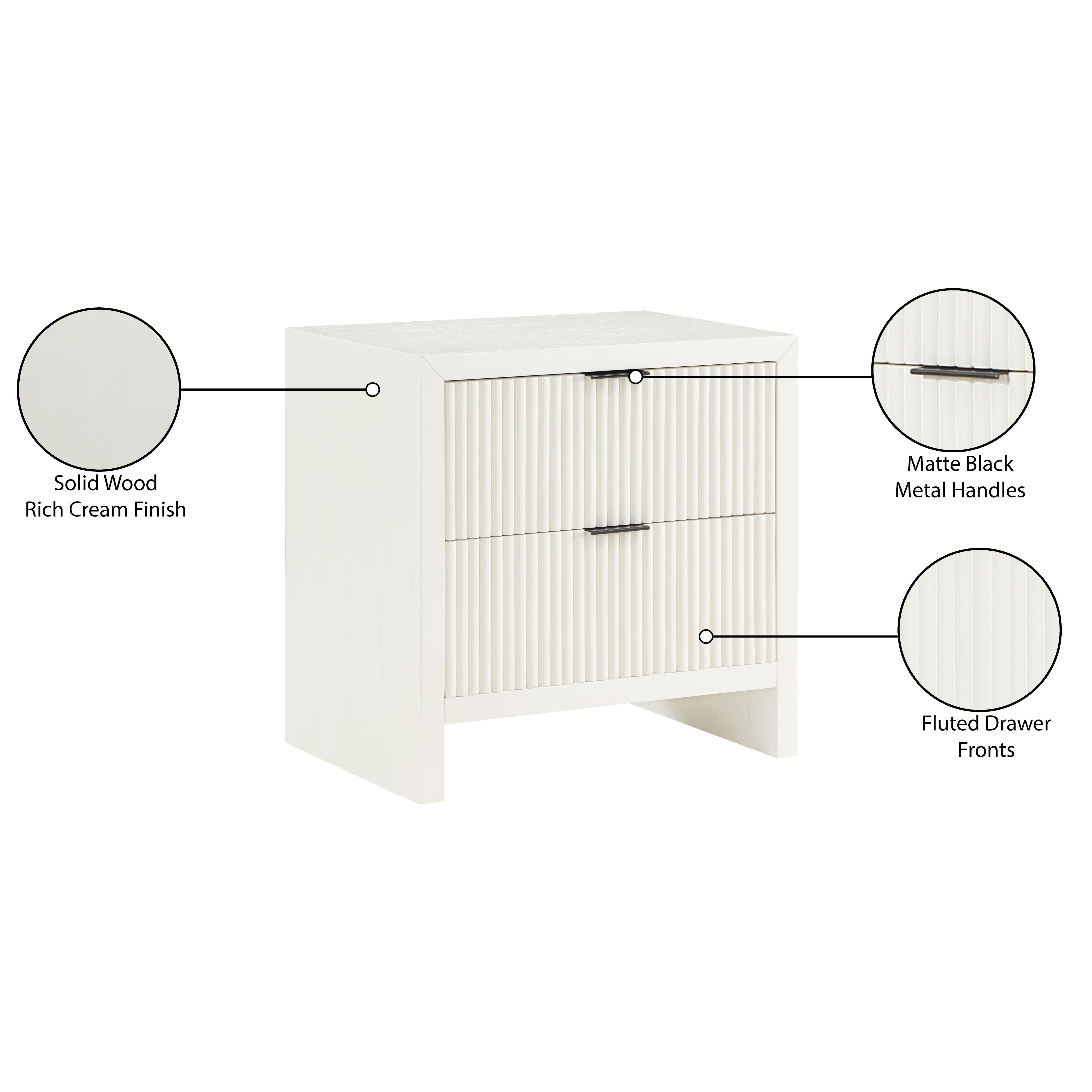 Meridian Fairfax Cream Night Stand