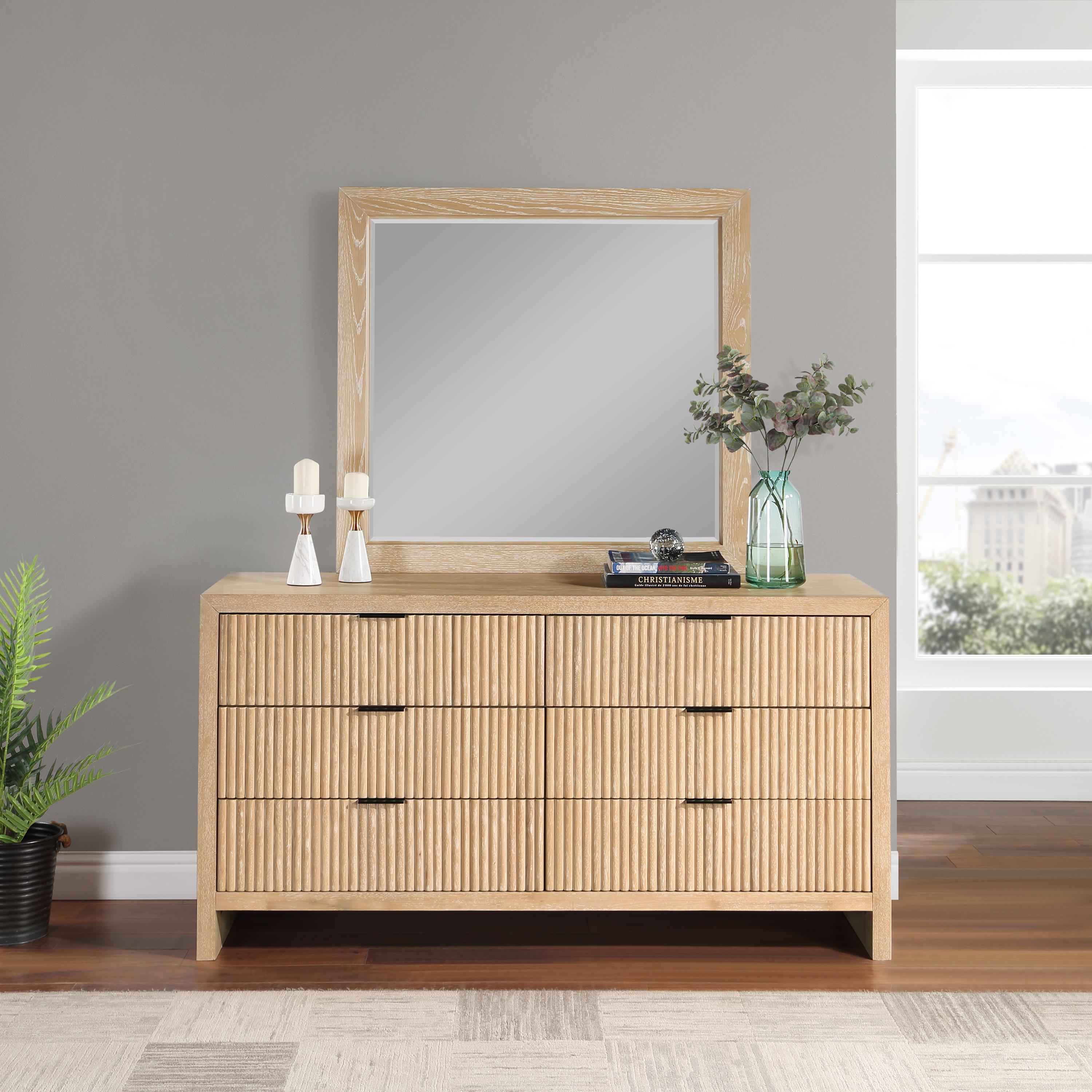 Meridian Fairfax Natural Mirror