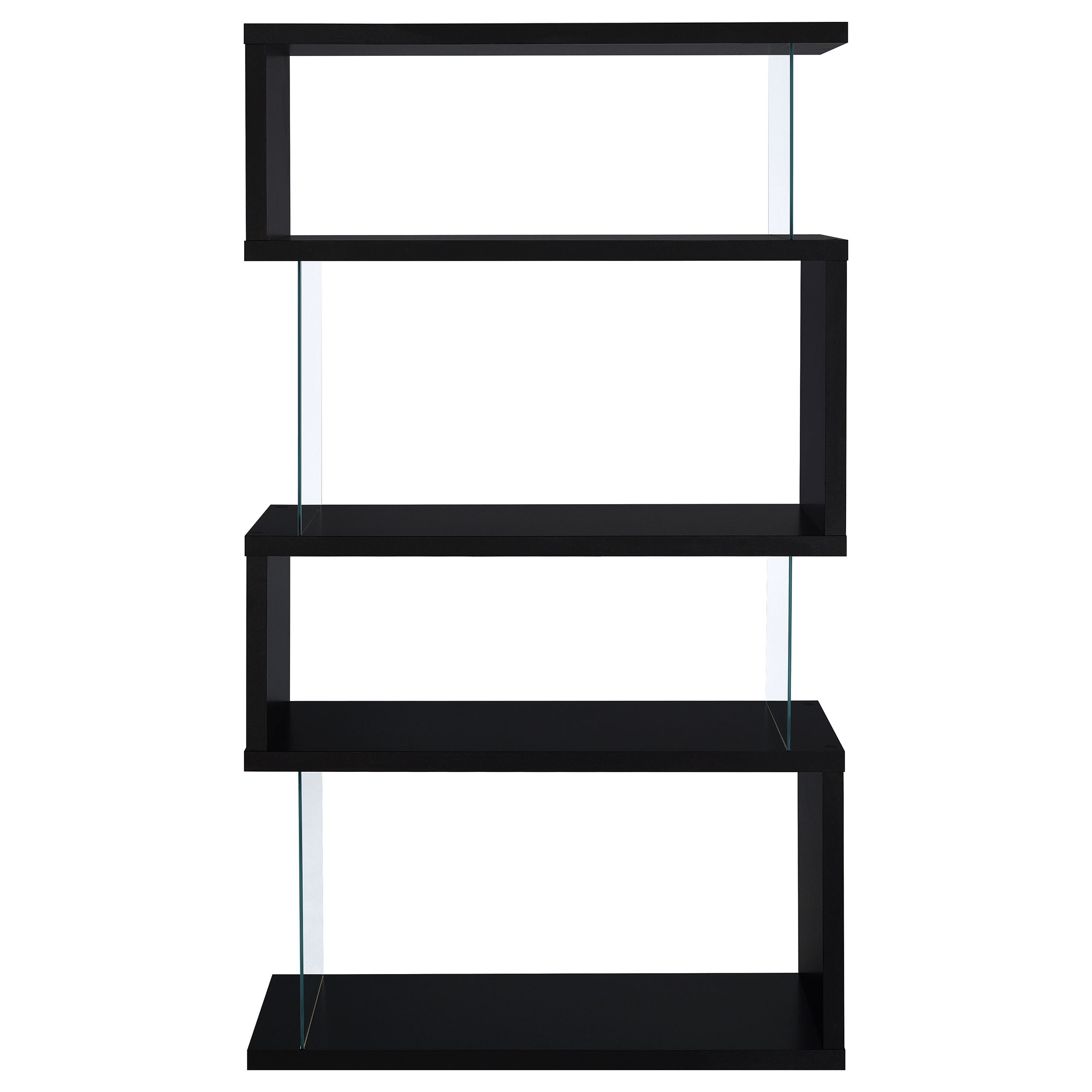 Emelle 63-inch 4-shelf Glass Panel Bookshelf