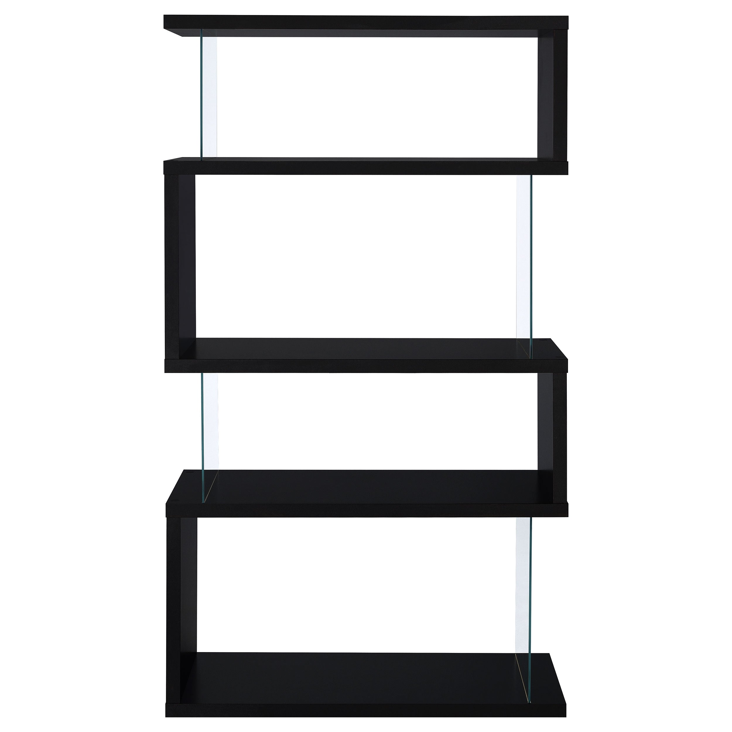 Emelle 63-inch 4-shelf Glass Panel Bookshelf