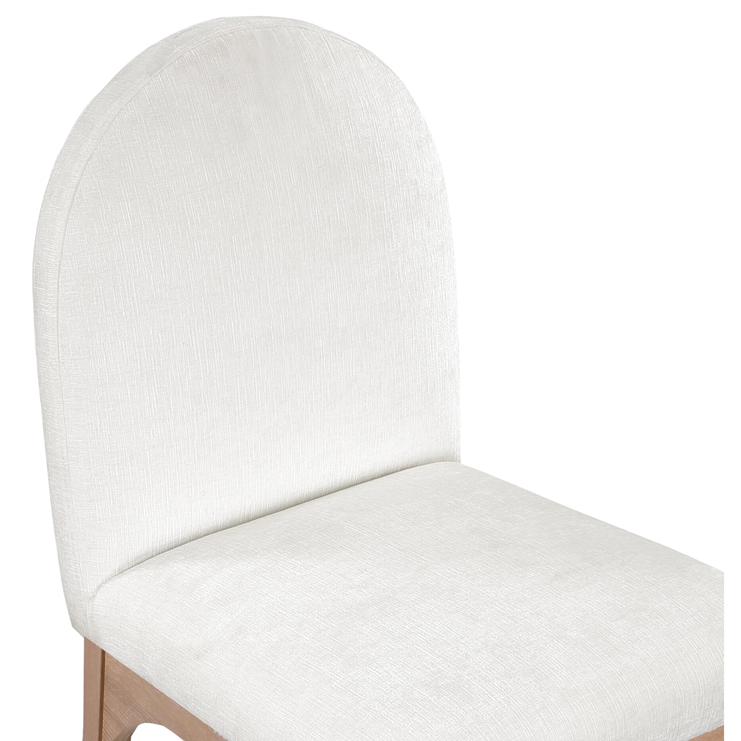Meridian Waldorf Cream Chenille Fabric Dining Chair