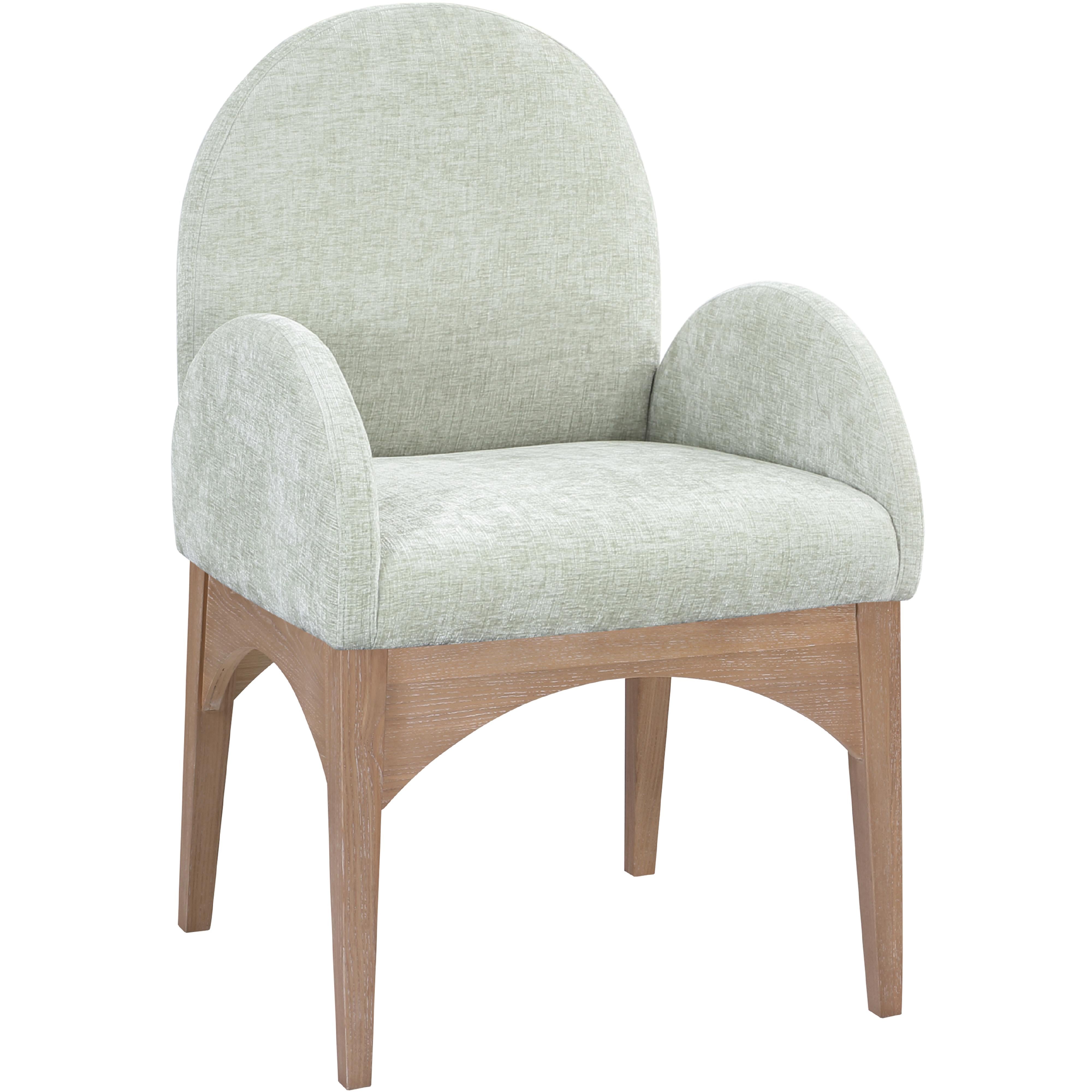 Meridian Waldorf Mint Chenille Fabric Dining Chair