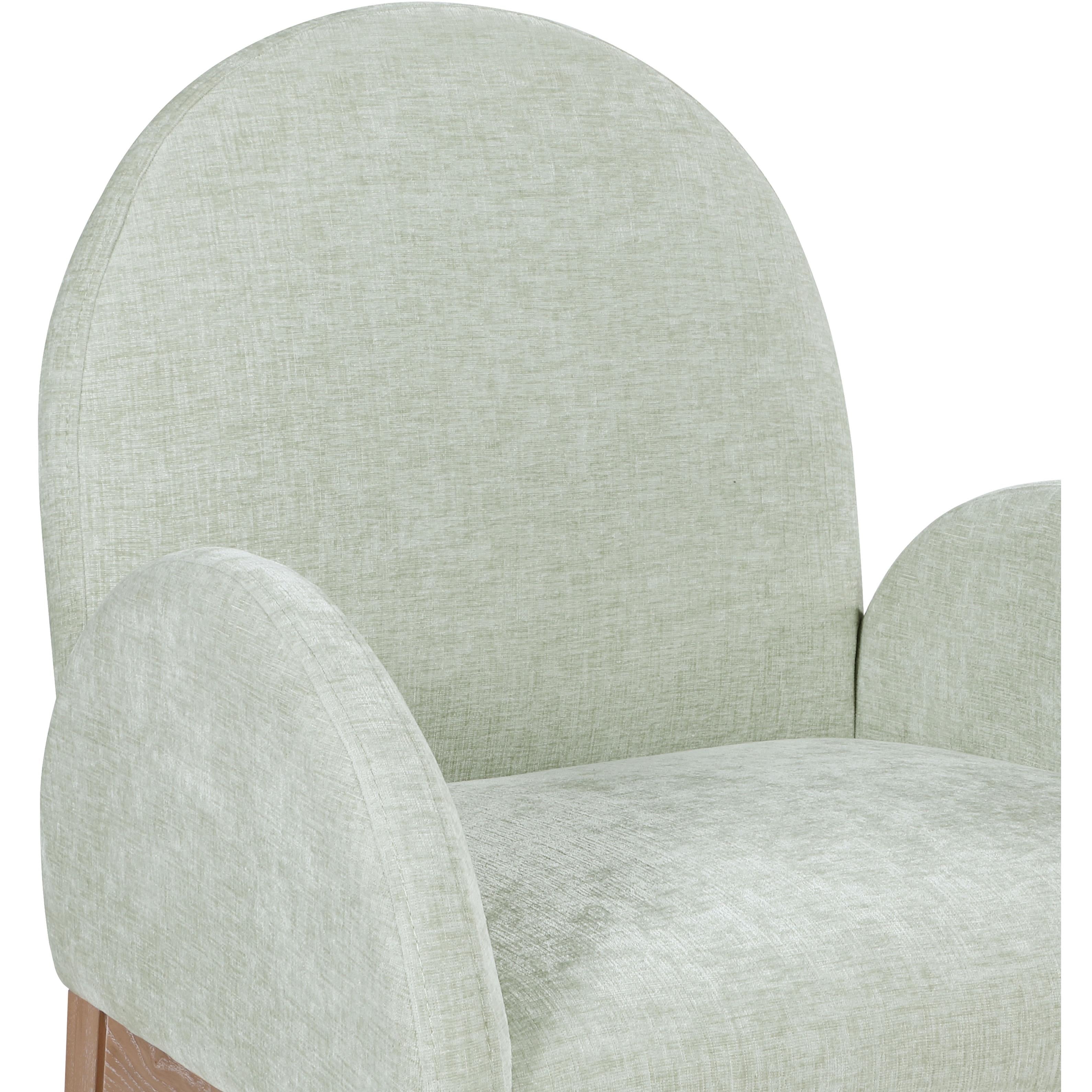 Meridian Waldorf Mint Chenille Fabric Dining Chair