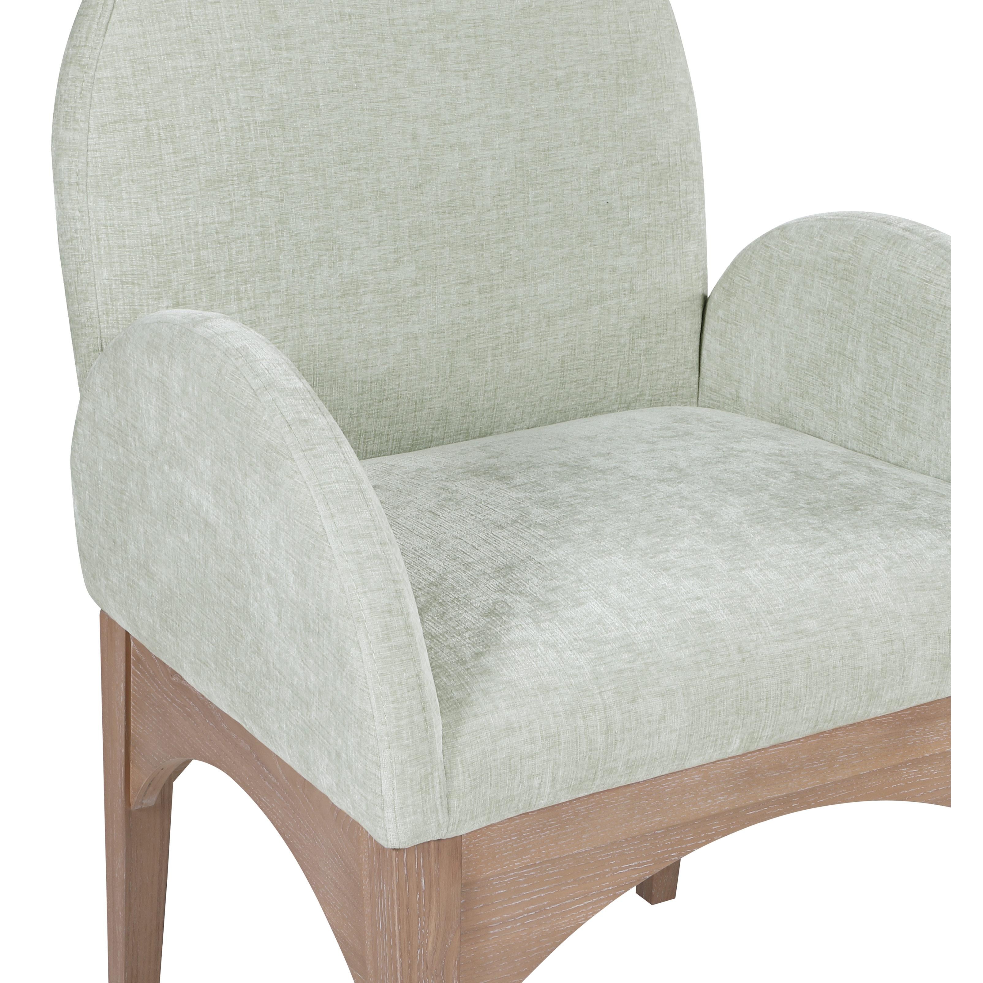 Meridian Waldorf Mint Chenille Fabric Dining Chair