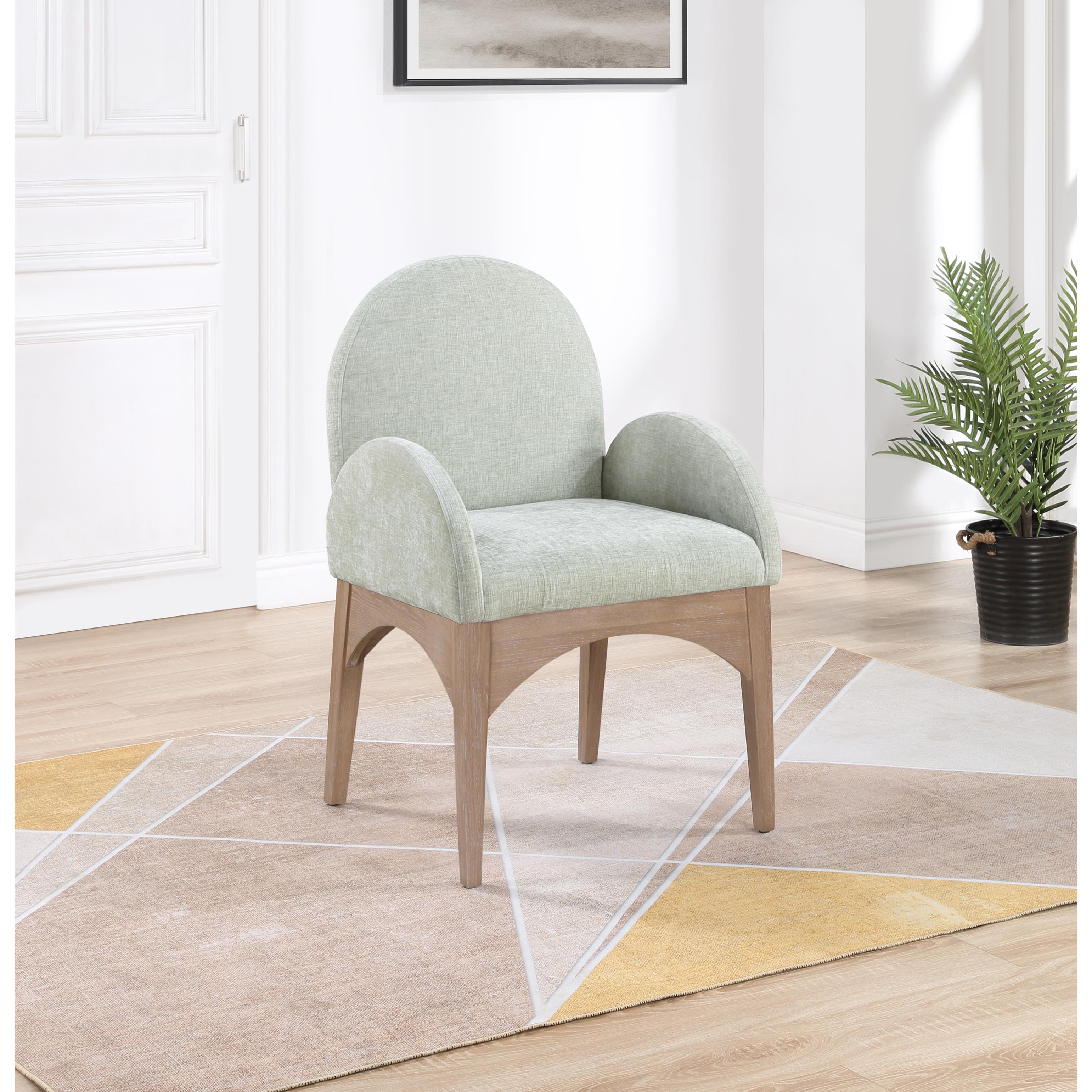 Meridian Waldorf Mint Chenille Fabric Dining Chair