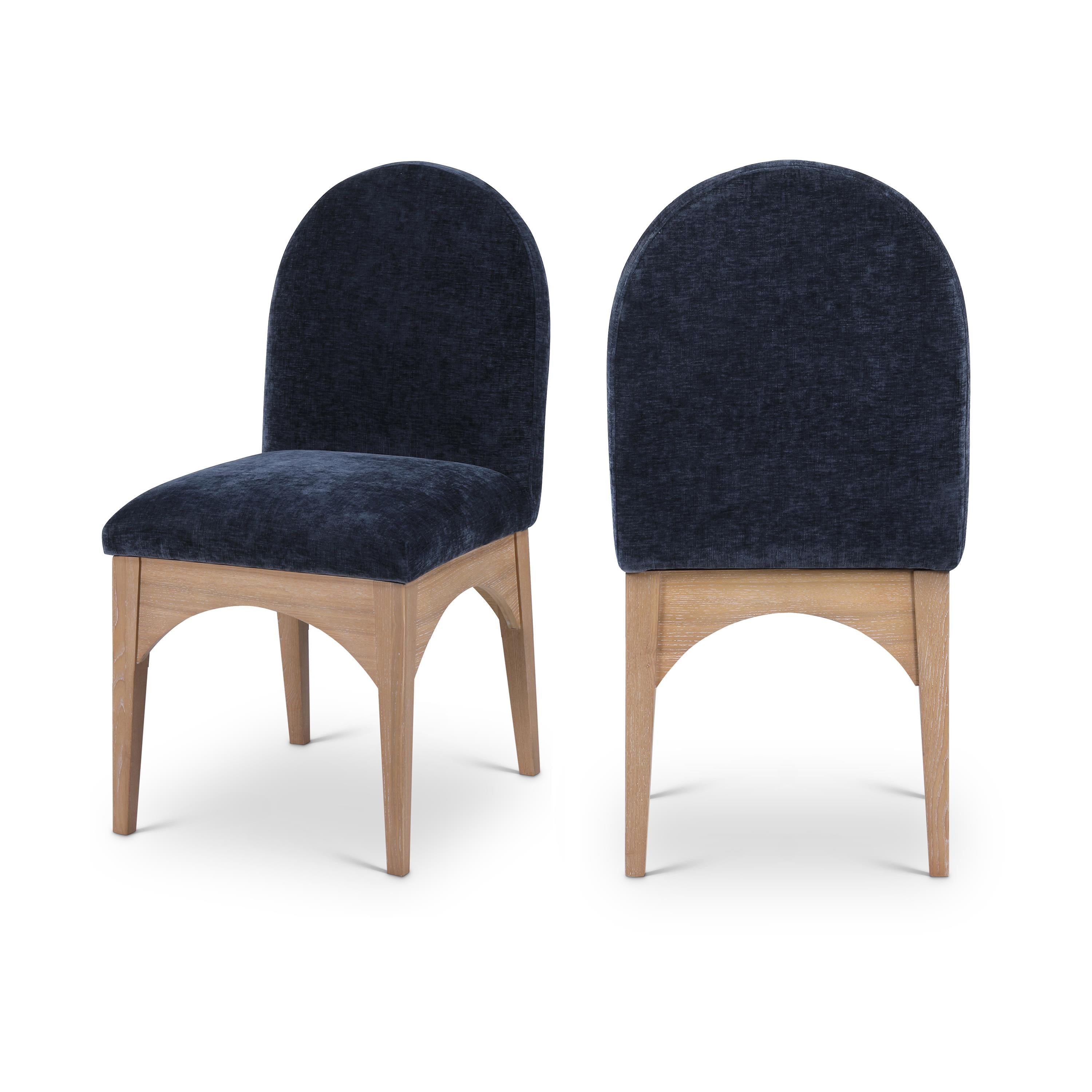 Meridian Waldorf Navy Chenille Fabric Dining Chair