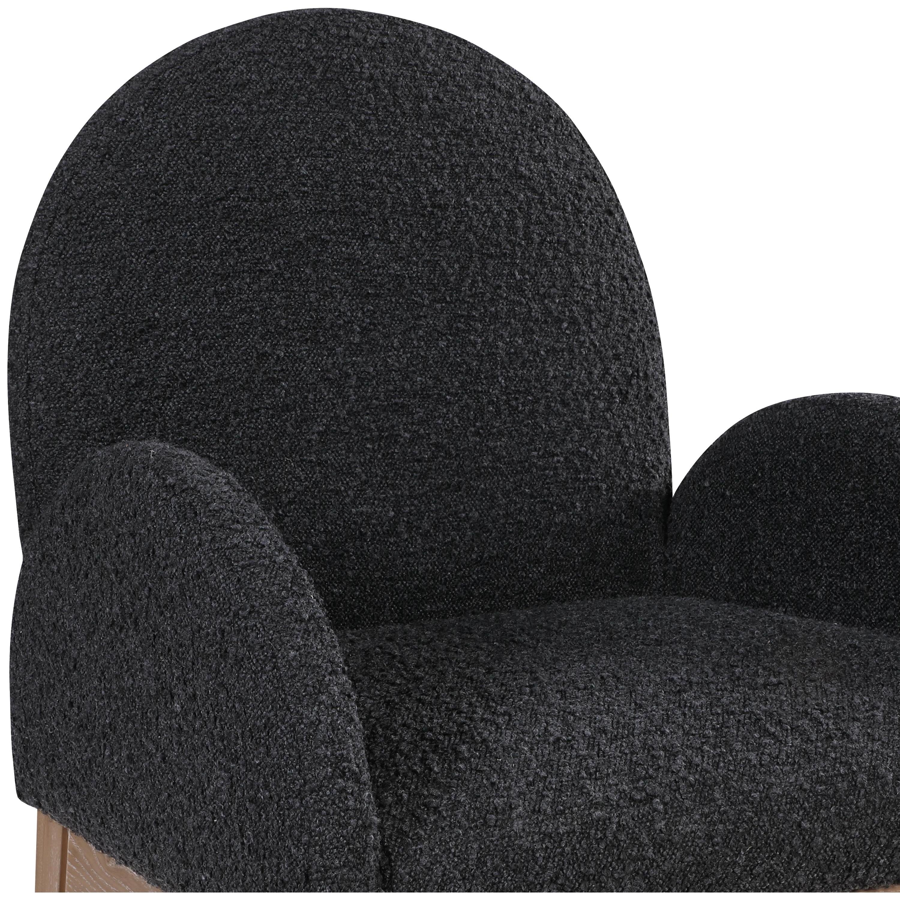 Meridian Waldorf Black Boucle Fabric Dining Chair