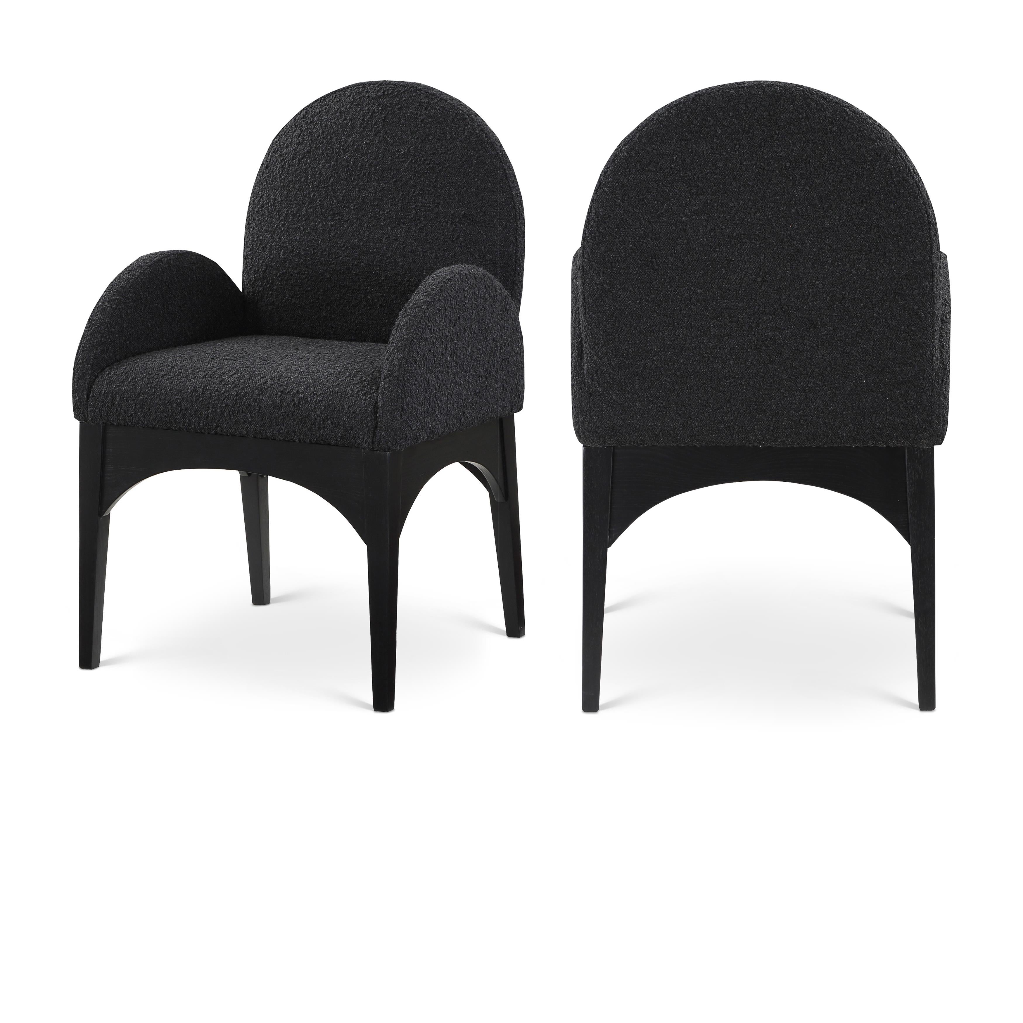 Meridian Waldorf Black Boucle Fabric Dining Chair