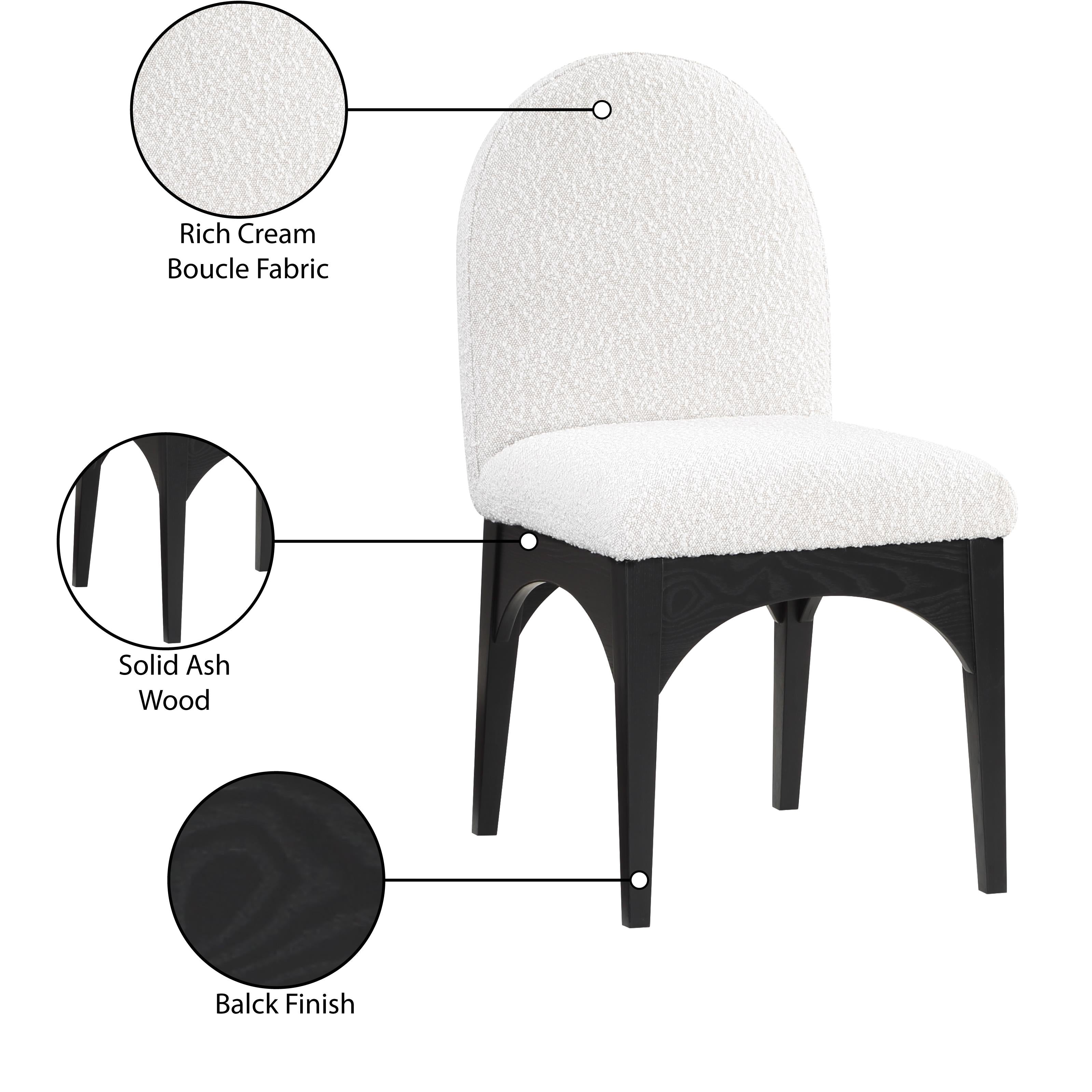 Meridian Waldorf Cream Boucle Fabric Dining Chair