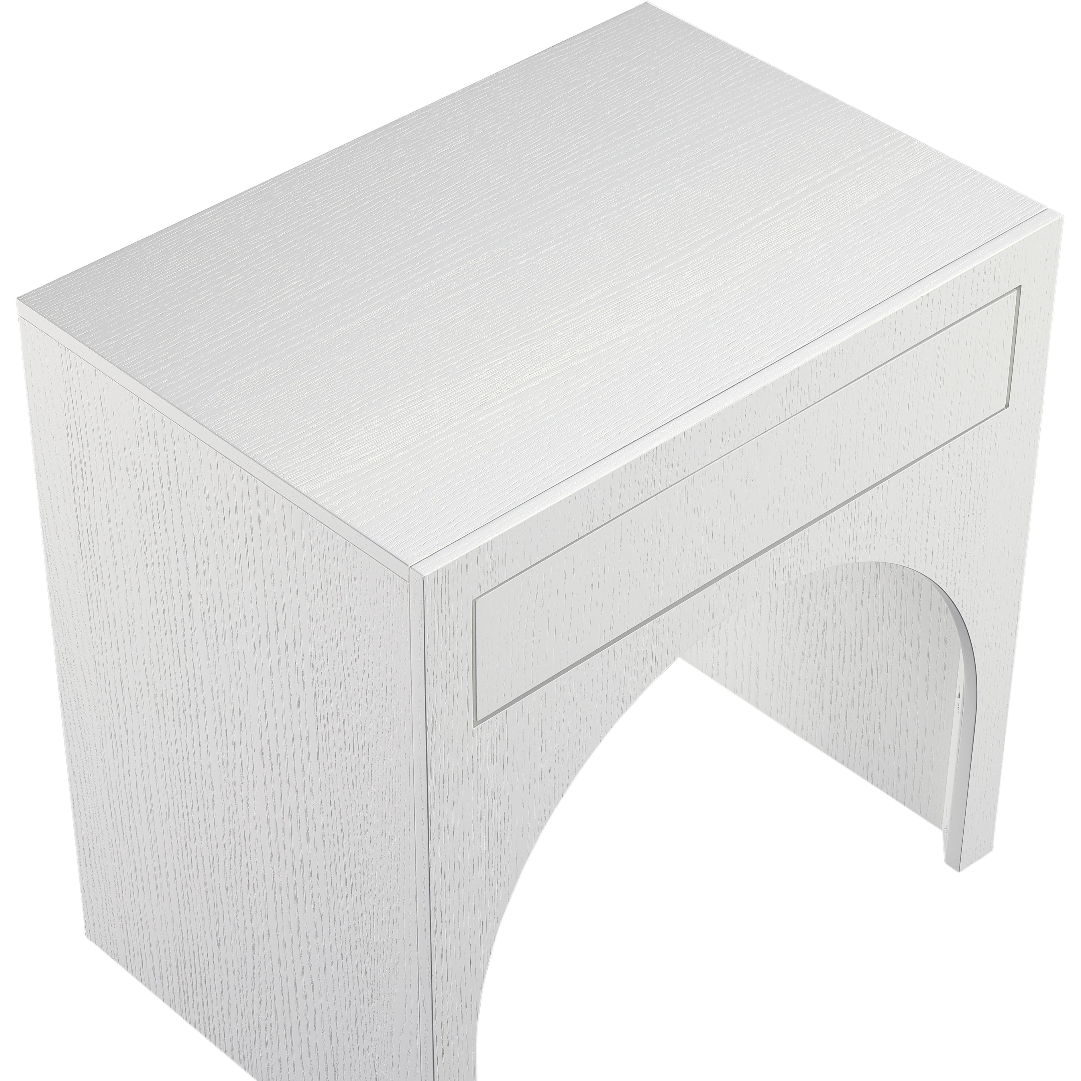 Meridian August White Night Stand