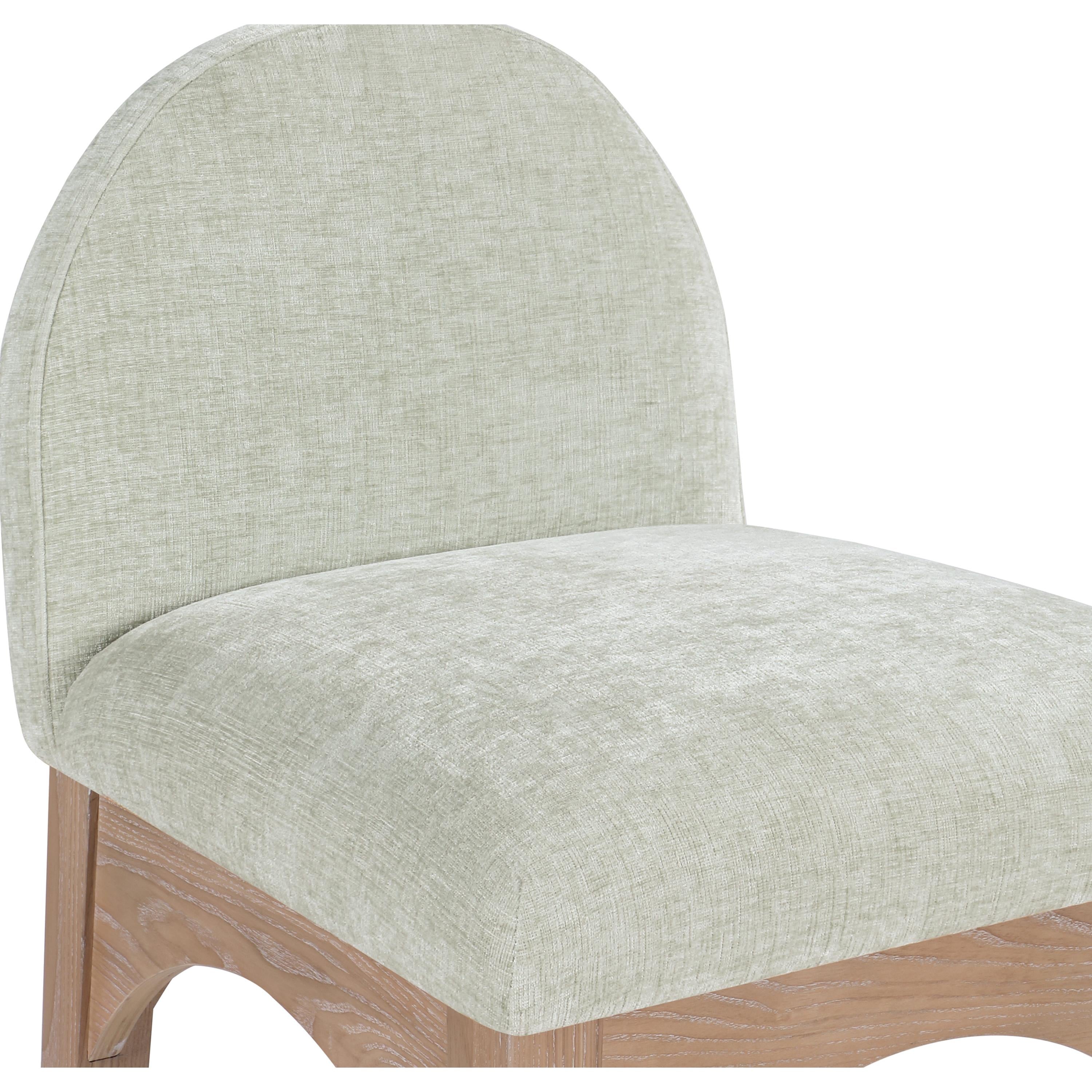 Meridian Waldorf Mint Chenille Fabric Stool