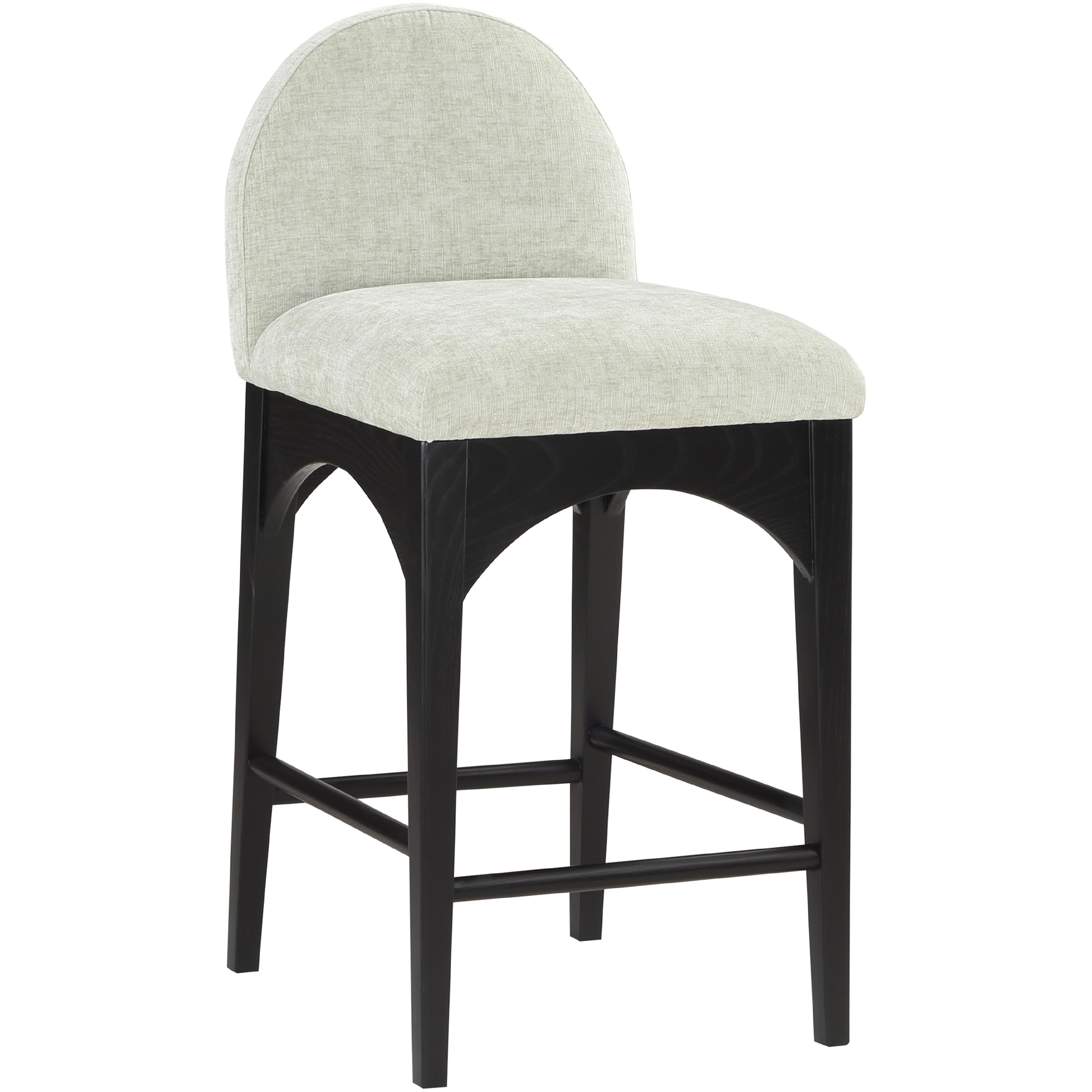Meridian Waldorf Mint Chenille Fabric Stool