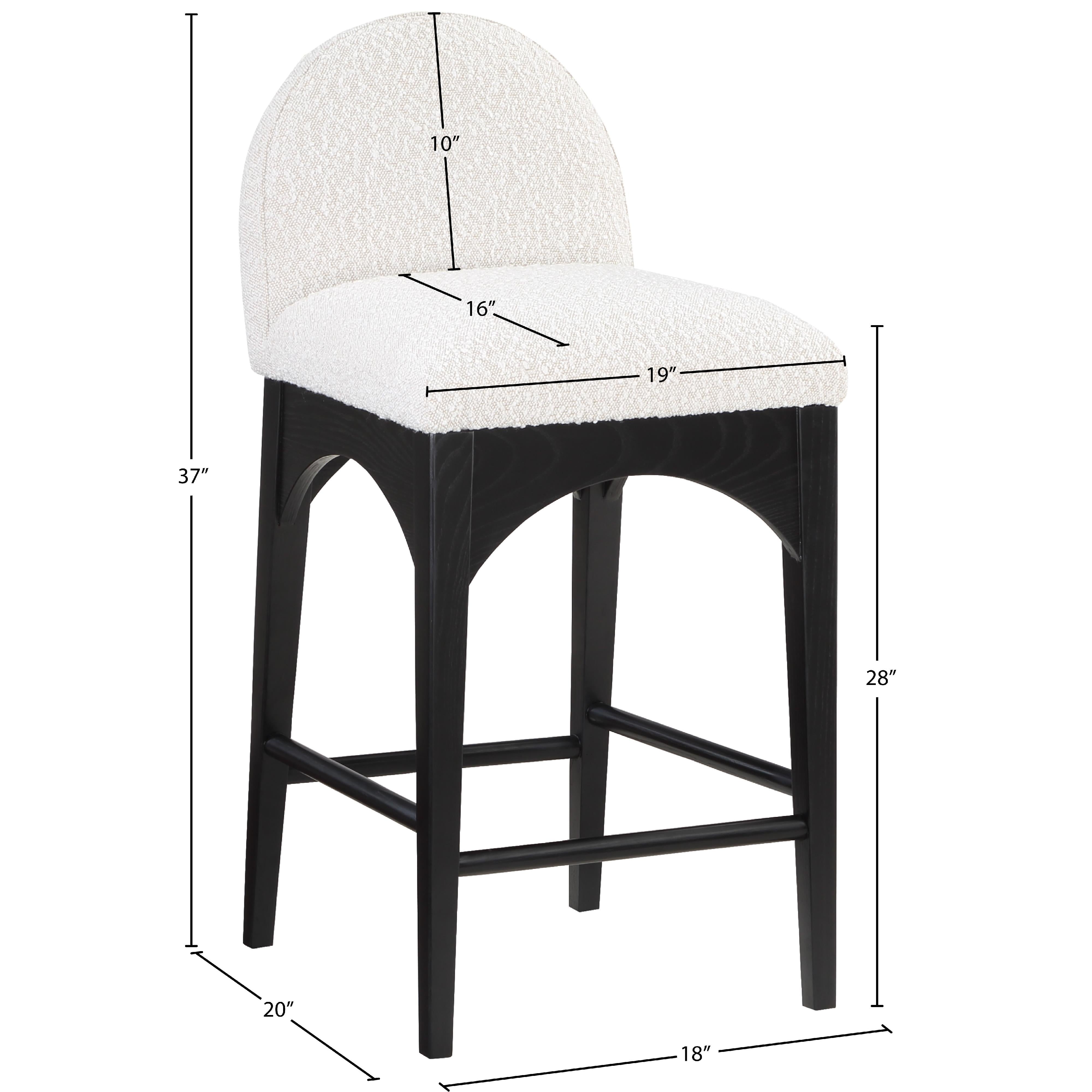 Meridian Waldorf Cream Boucle Fabric Stool