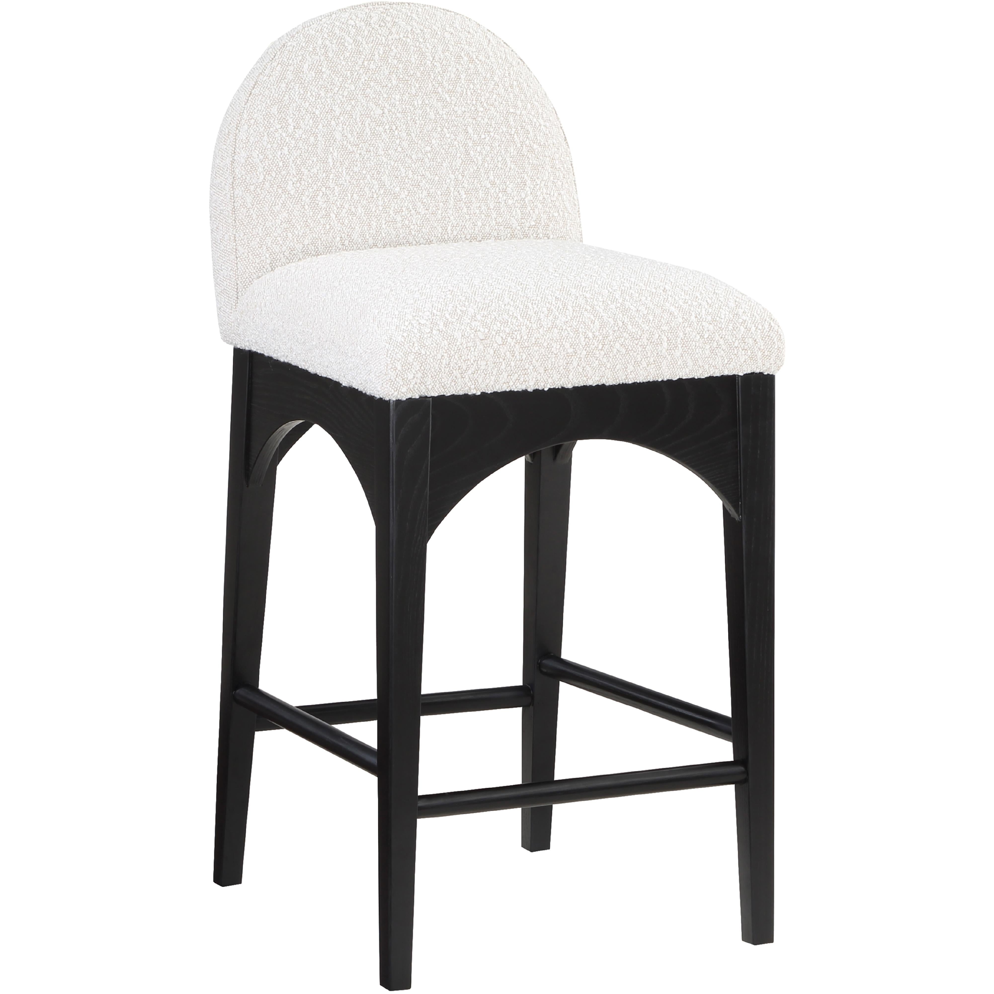 Meridian Waldorf Cream Boucle Fabric Stool