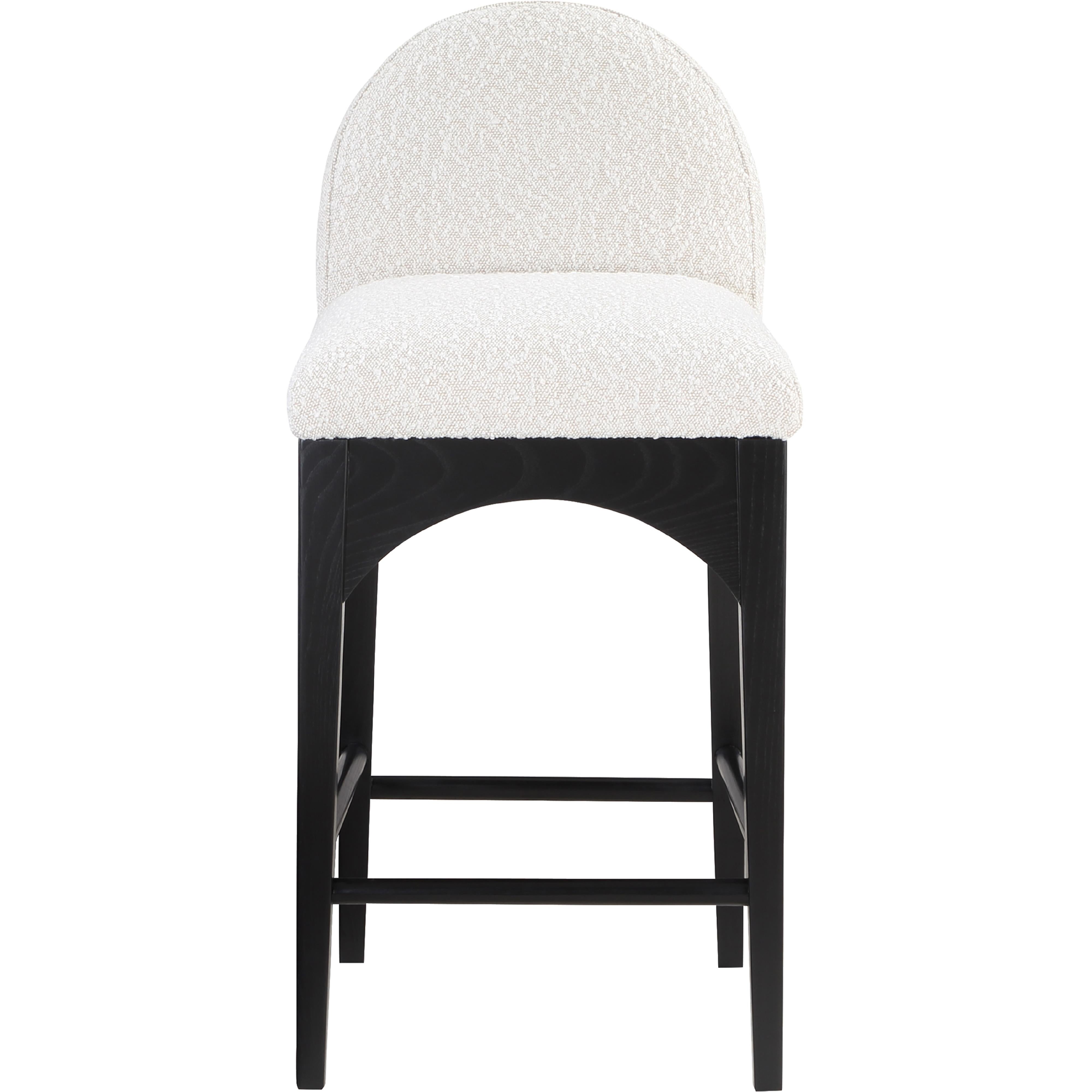 Meridian Waldorf Cream Boucle Fabric Stool